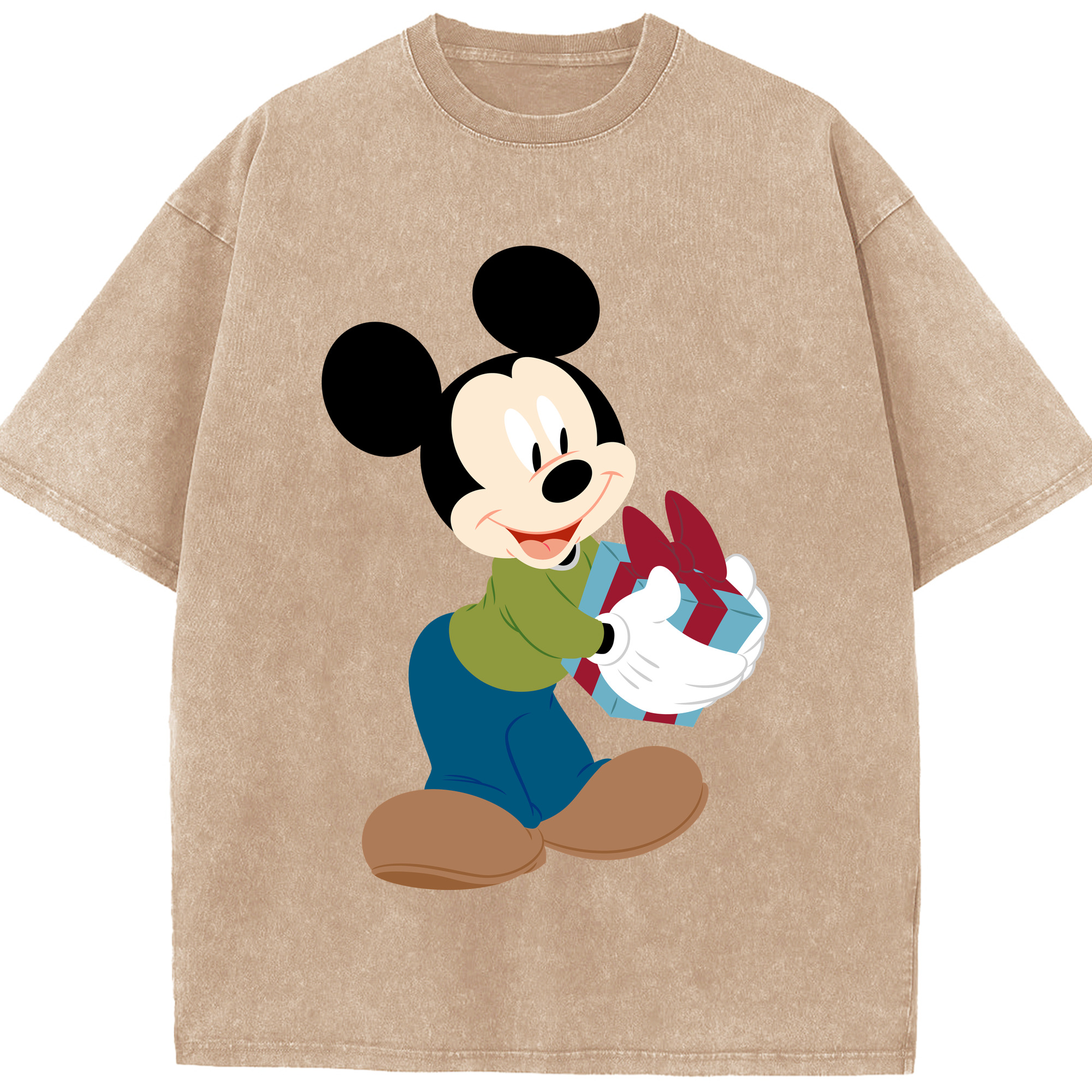 （画像用） ミッキーマウス Mickey Mouse 綿100% ヴィンテージ風 半袖Tシャツ（フロントプリント）