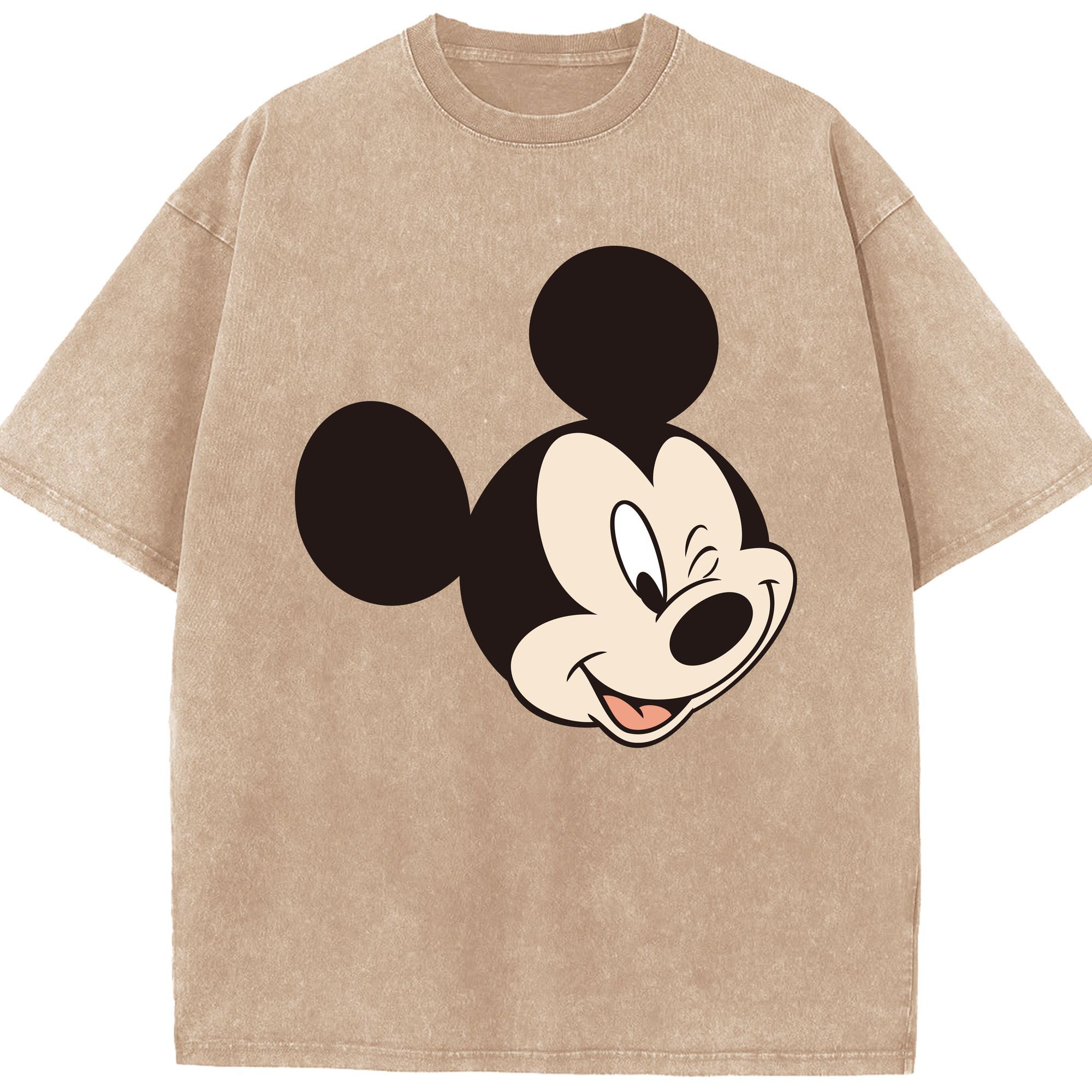 （画像用） ミッキーマウス Mickey Mouse 綿100% ヴィンテージ風 半袖Tシャツ（フロントプリント）