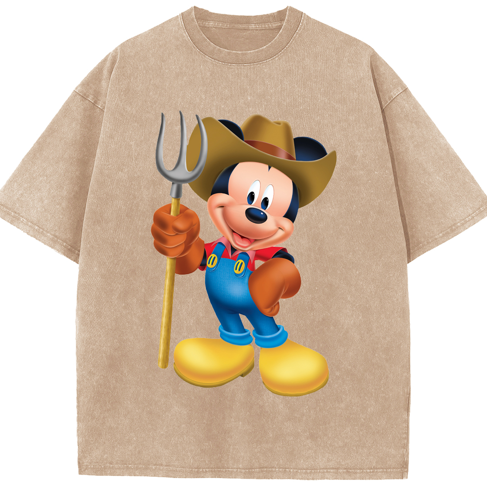 （画像用） ミッキーマウス Mickey Mouse 綿100% ヴィンテージ風 半袖Tシャツ（フロントプリント）