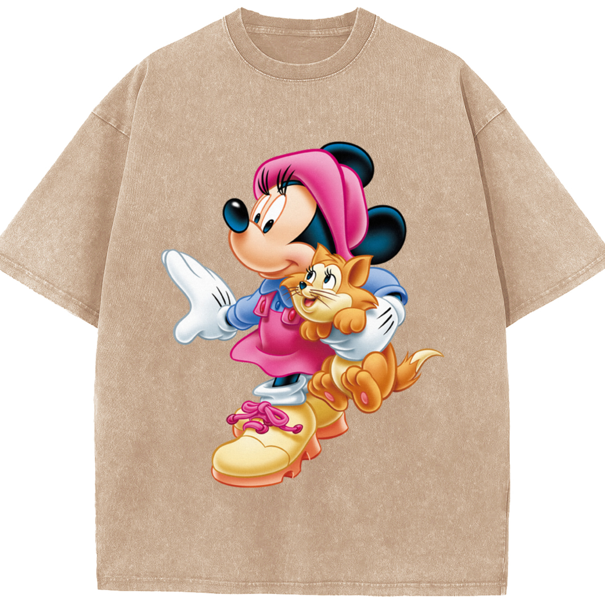 （画像用） ミッキーマウス Mickey Mouse 綿100% ヴィンテージ風 半袖Tシャツ（フロントプリント）