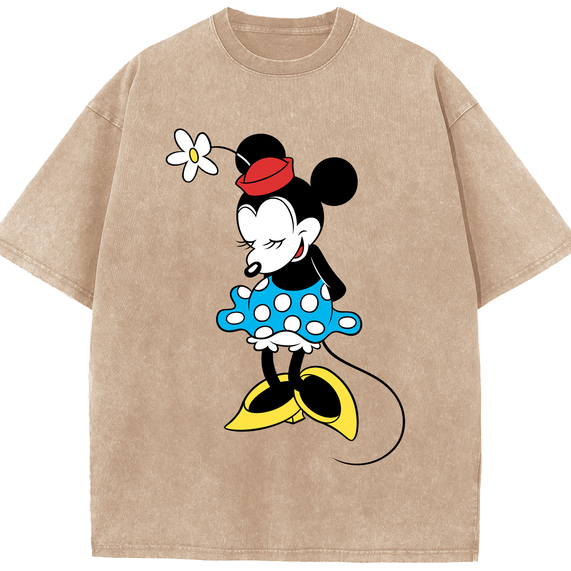 （画像用） ミッキーマウス Mickey Mouse 綿100% ヴィンテージ風 半袖Tシャツ（フロントプリント）