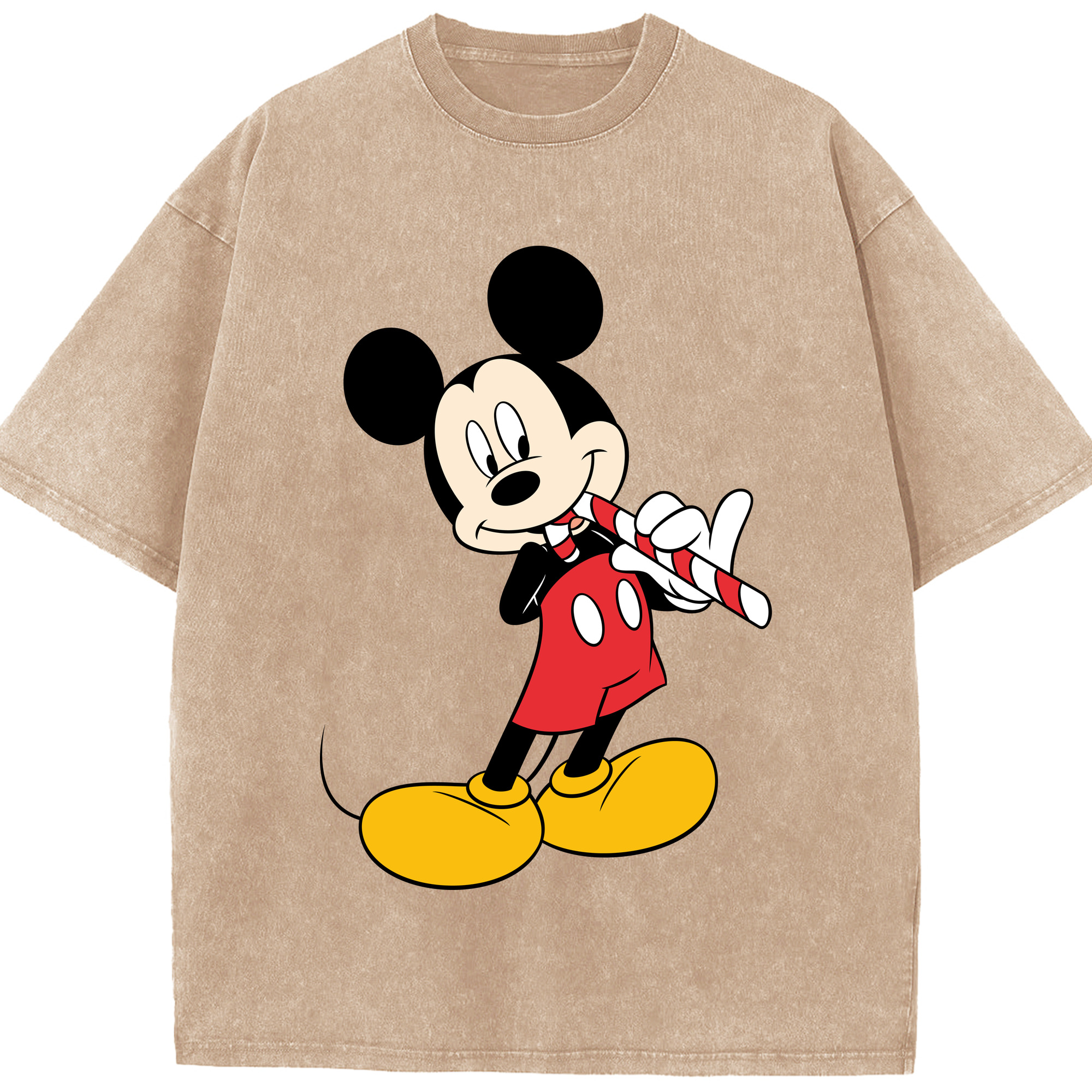（画像用） ミッキーマウス Mickey Mouse 綿100% ヴィンテージ風 半袖Tシャツ（フロントプリント）