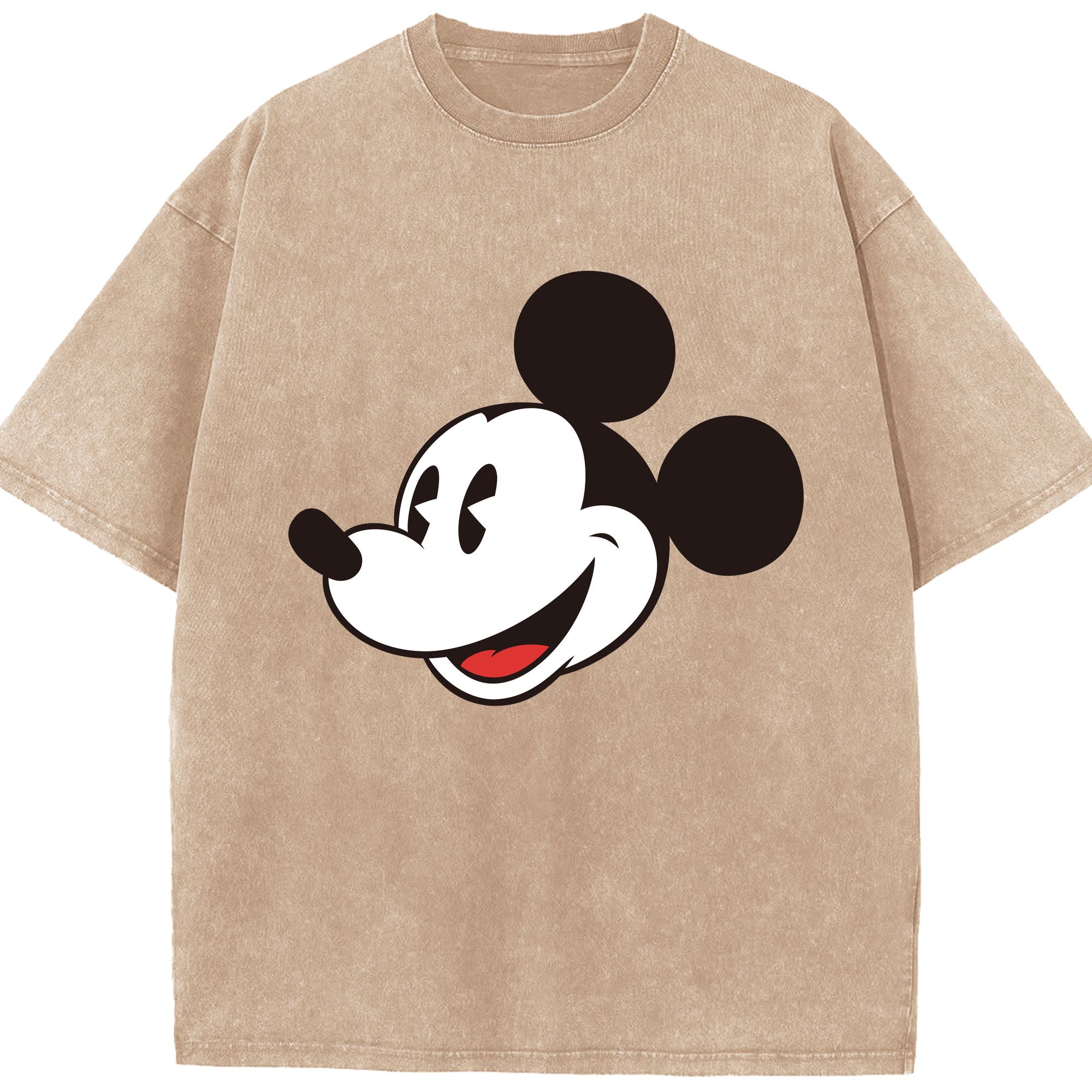（画像用） ミッキーマウス Mickey Mouse 綿100% ヴィンテージ風 半袖Tシャツ（フロントプリント）