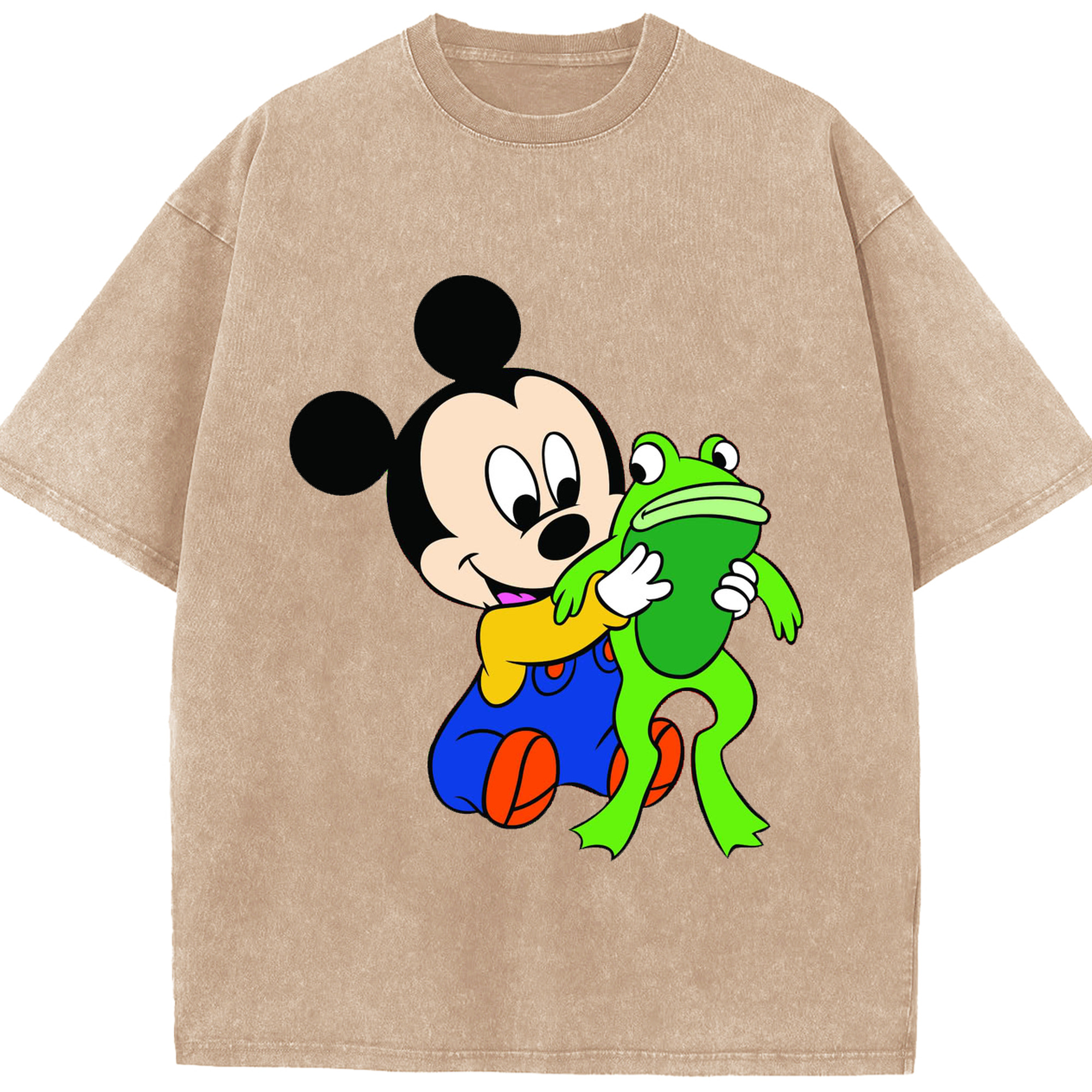 （画像用） ミッキーマウス Mickey Mouse 綿100% ヴィンテージ風 半袖Tシャツ（フロントプリント）