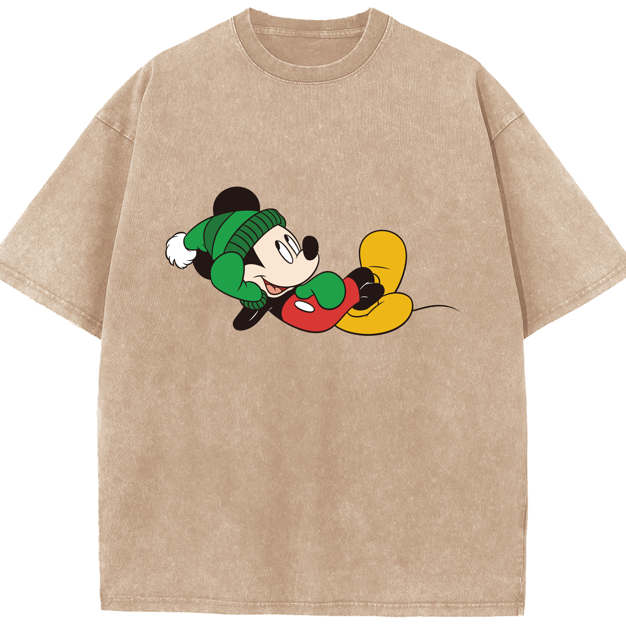 （画像用） ミッキーマウス Mickey Mouse 綿100% ヴィンテージ風 半袖Tシャツ（フロントプリント）