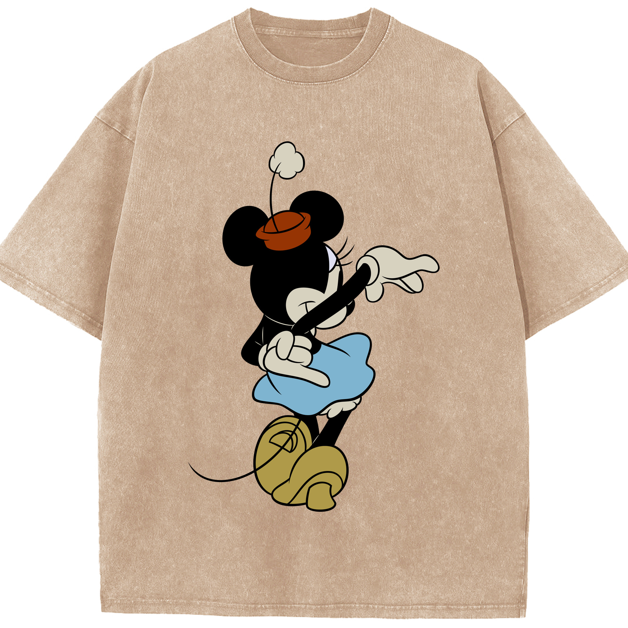 （画像用） ミッキーマウス Mickey Mouse 綿100% ヴィンテージ風 半袖Tシャツ（フロントプリント）