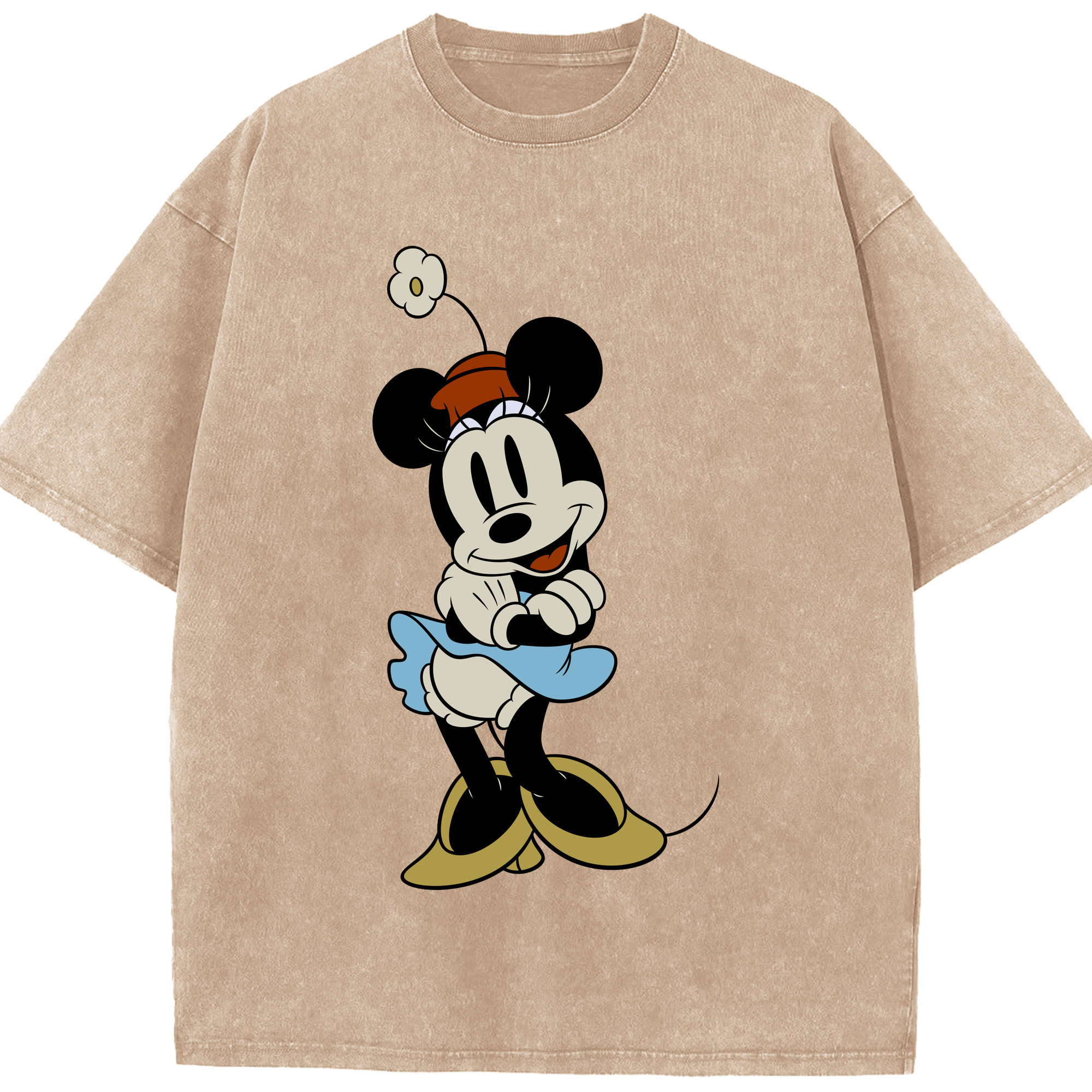 （画像用） ミッキーマウス Mickey Mouse 綿100% ヴィンテージ風 半袖Tシャツ（フロントプリント）