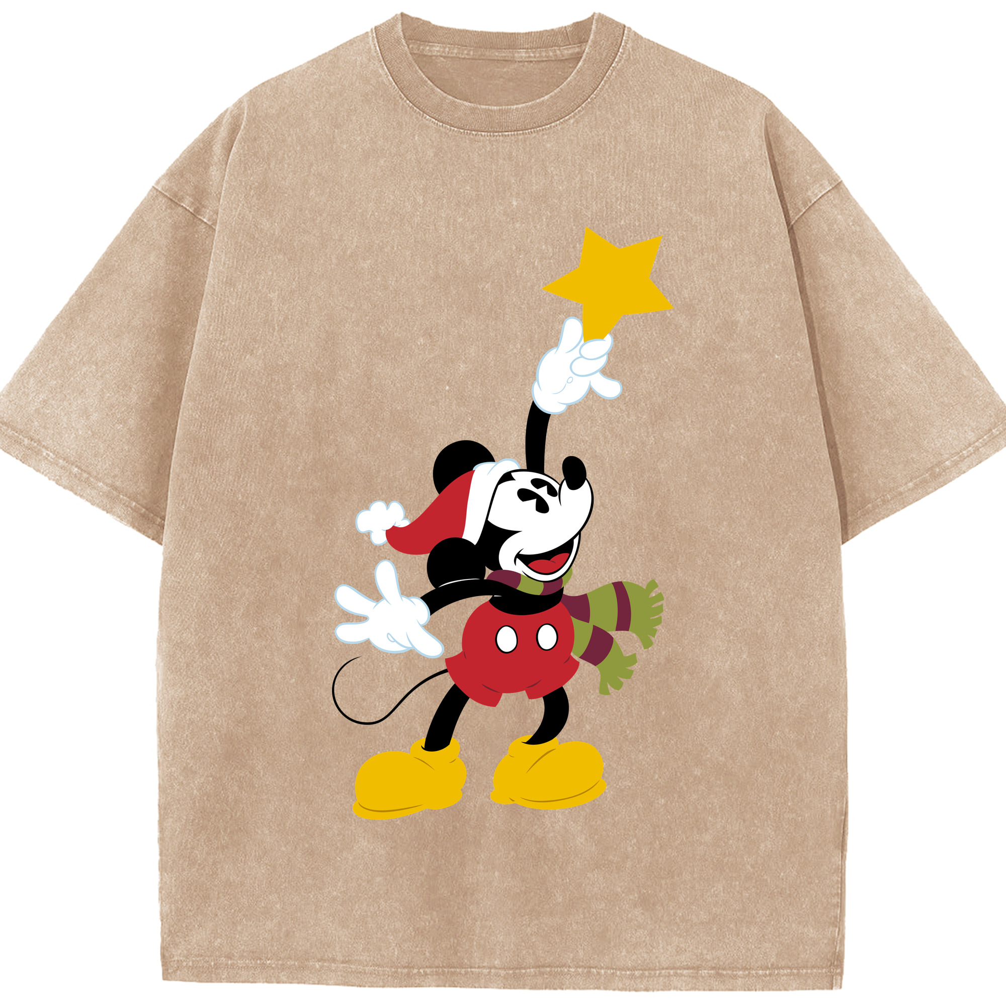 （画像用） ミッキーマウス Mickey Mouse 綿100% ヴィンテージ風 半袖Tシャツ（フロントプリント）