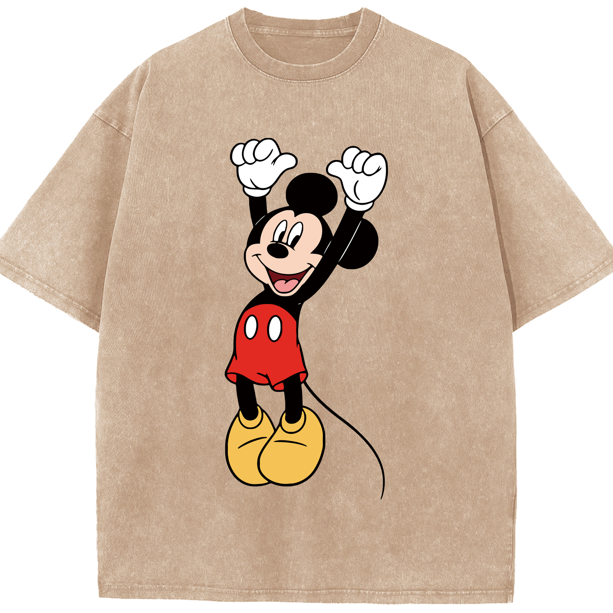 （画像用） ミッキーマウス Mickey Mouse 綿100% ヴィンテージ風 半袖Tシャツ（フロントプリント）