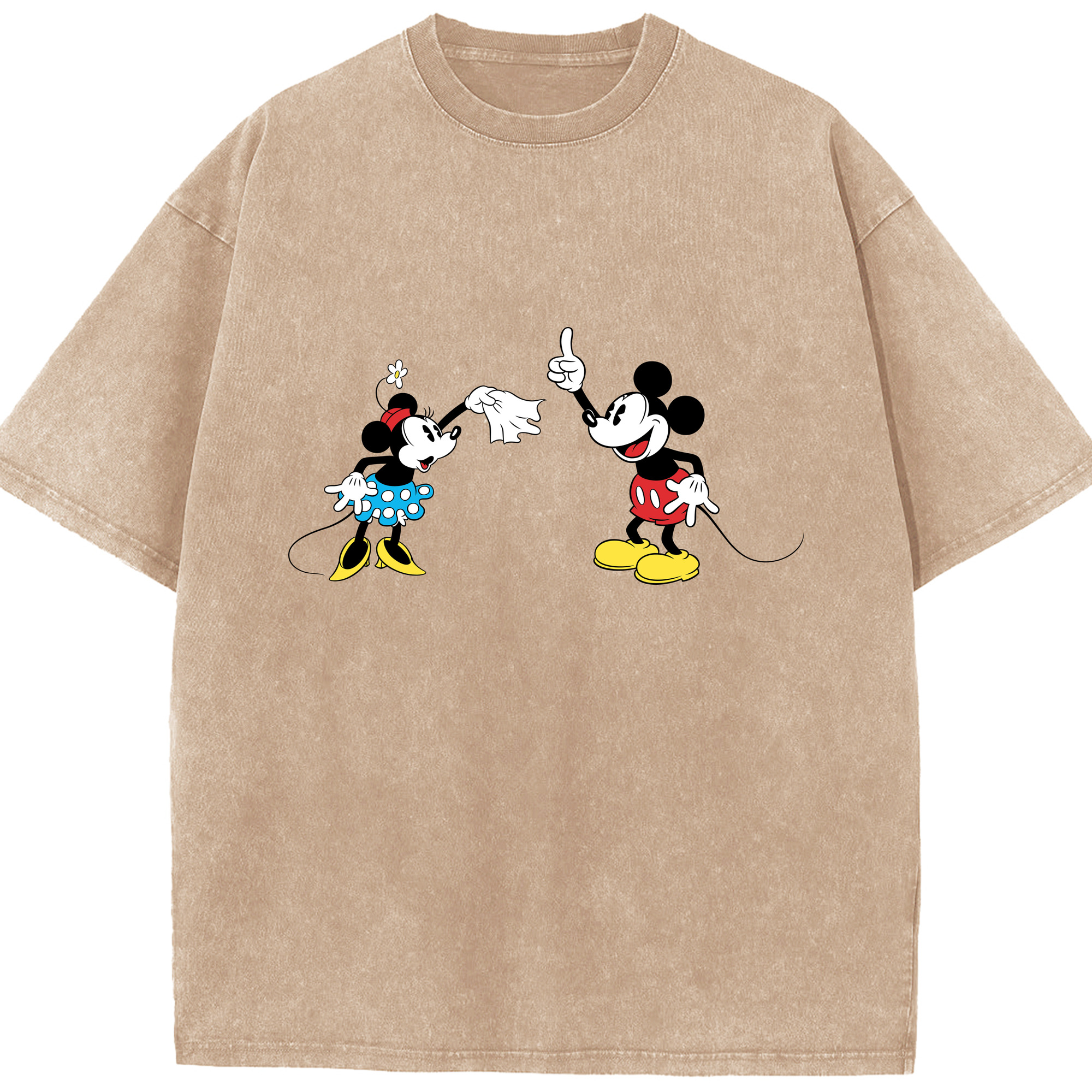 （画像用） ミッキーマウス Mickey Mouse 綿100% ヴィンテージ風 半袖Tシャツ（フロントプリント）