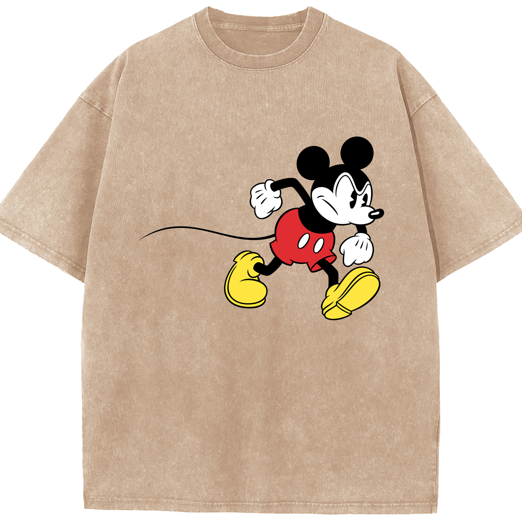 （画像用） ミッキーマウス Mickey Mouse 綿100% ヴィンテージ風 半袖Tシャツ（フロントプリント）