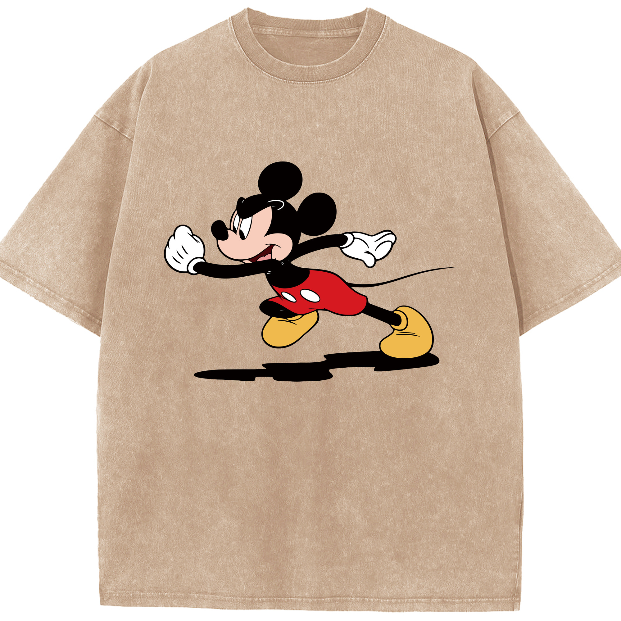 （画像用） ミッキーマウス Mickey Mouse 綿100% ヴィンテージ風 半袖Tシャツ（フロントプリント）