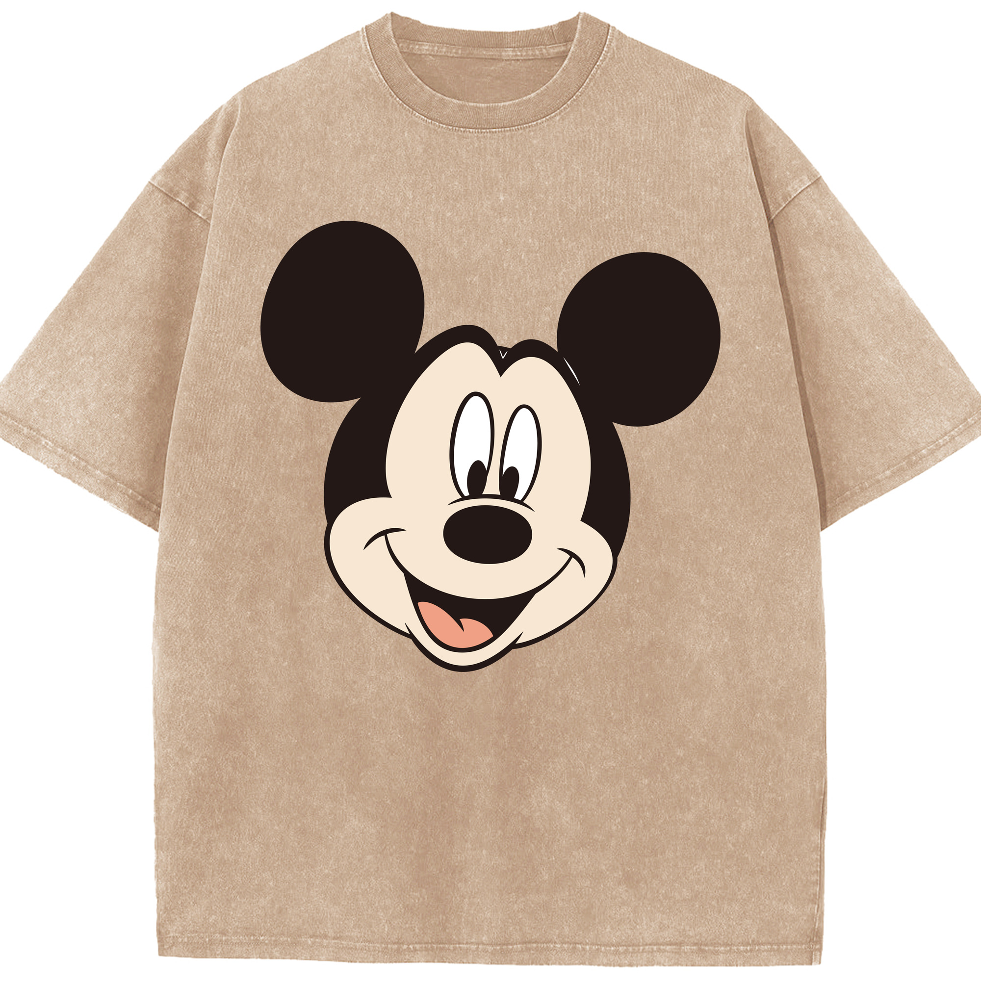 （画像用） ミッキーマウス Mickey Mouse 綿100% ヴィンテージ風 半袖Tシャツ（フロントプリント）