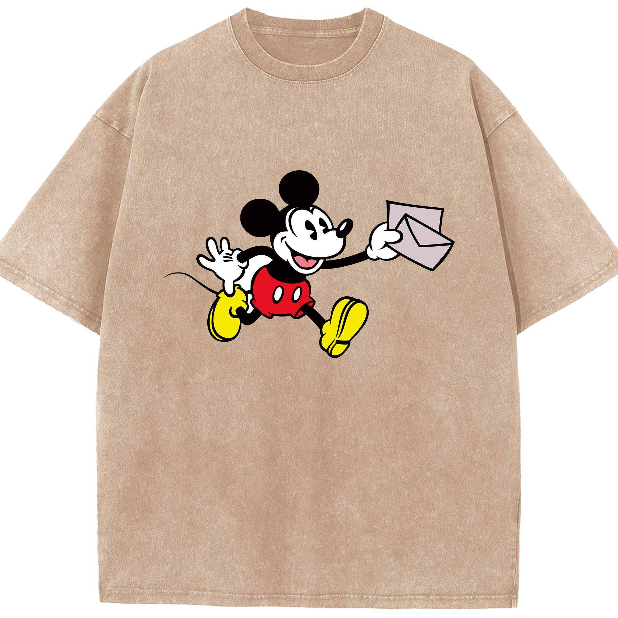 （画像用） ミッキーマウス Mickey Mouse 綿100% ヴィンテージ風 半袖Tシャツ（フロントプリント）