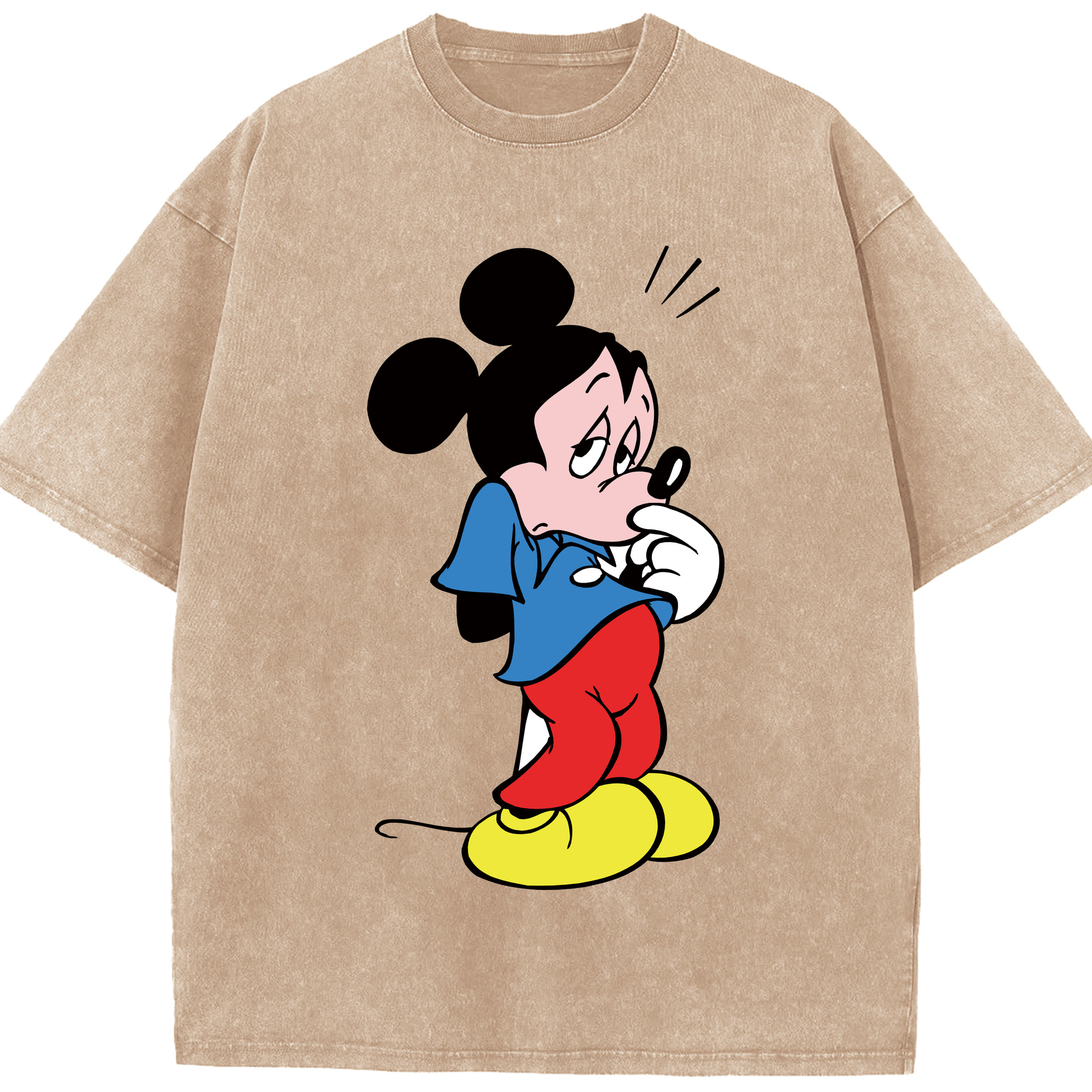 （画像用） ミッキーマウス Mickey Mouse 綿100% ヴィンテージ風 半袖Tシャツ（フロントプリント）