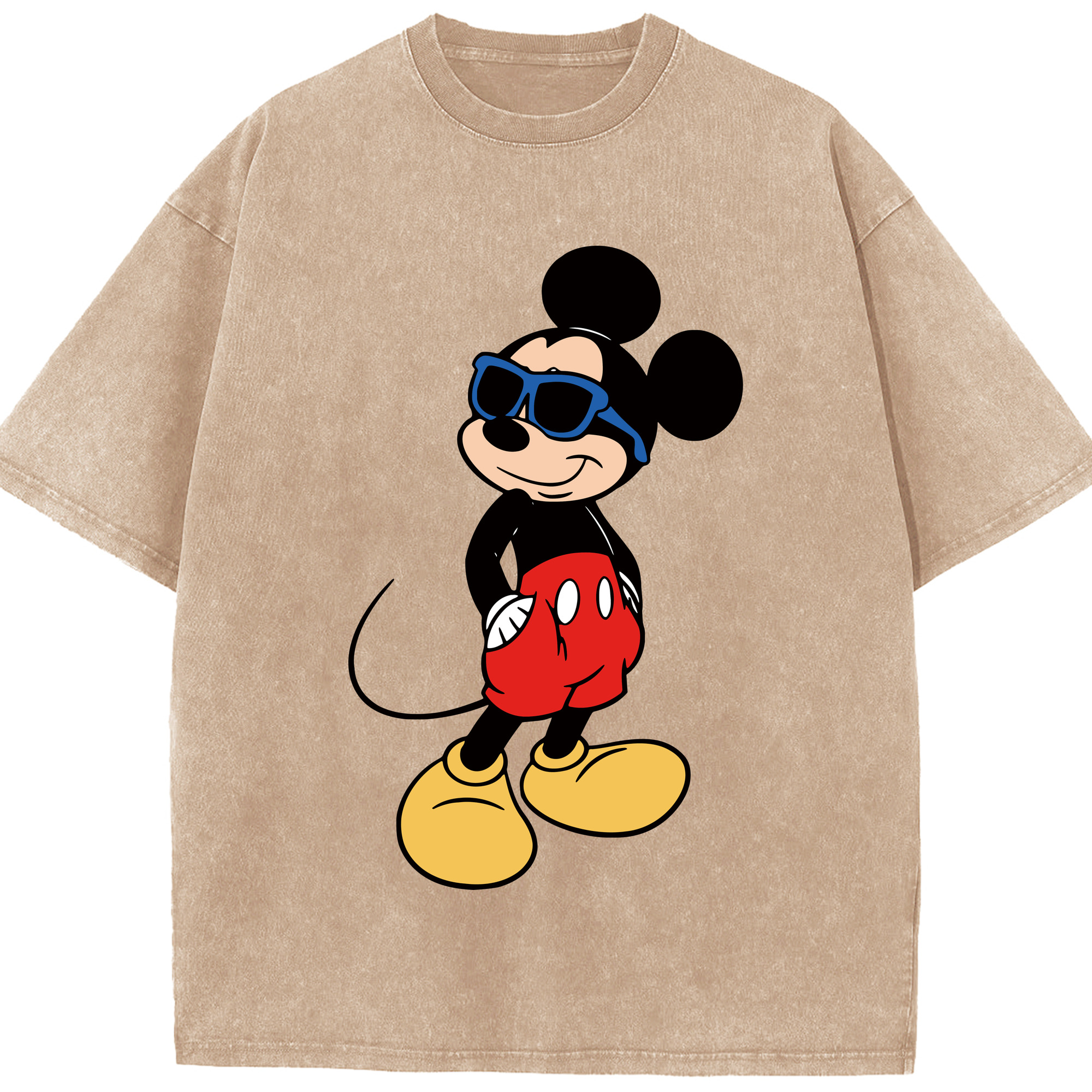 （画像用） ミッキーマウス Mickey Mouse 綿100% ヴィンテージ風 半袖Tシャツ（フロントプリント）