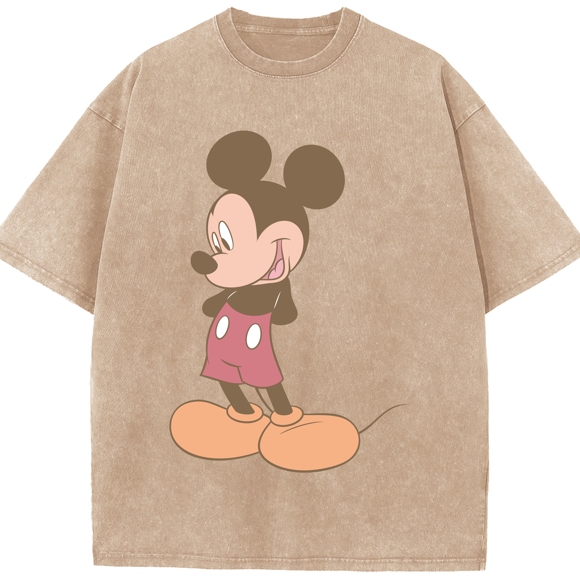 （画像用） ミッキーマウス Mickey Mouse 綿100% ヴィンテージ風 半袖Tシャツ（フロントプリント）