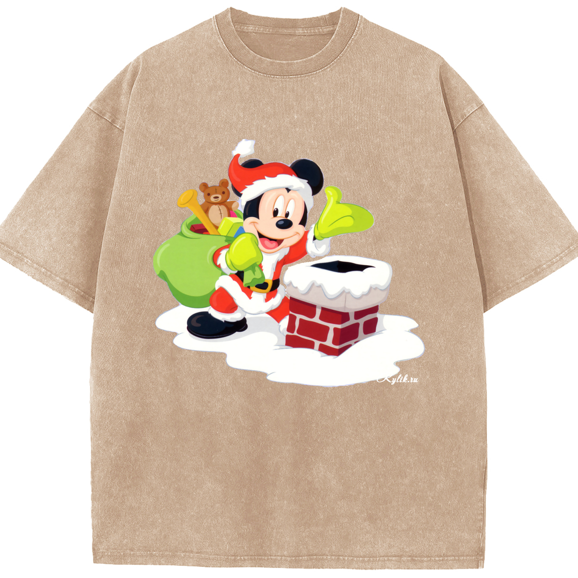 （画像用） ミッキーマウス Mickey Mouse 綿100% ヴィンテージ風 半袖Tシャツ（フロントプリント）
