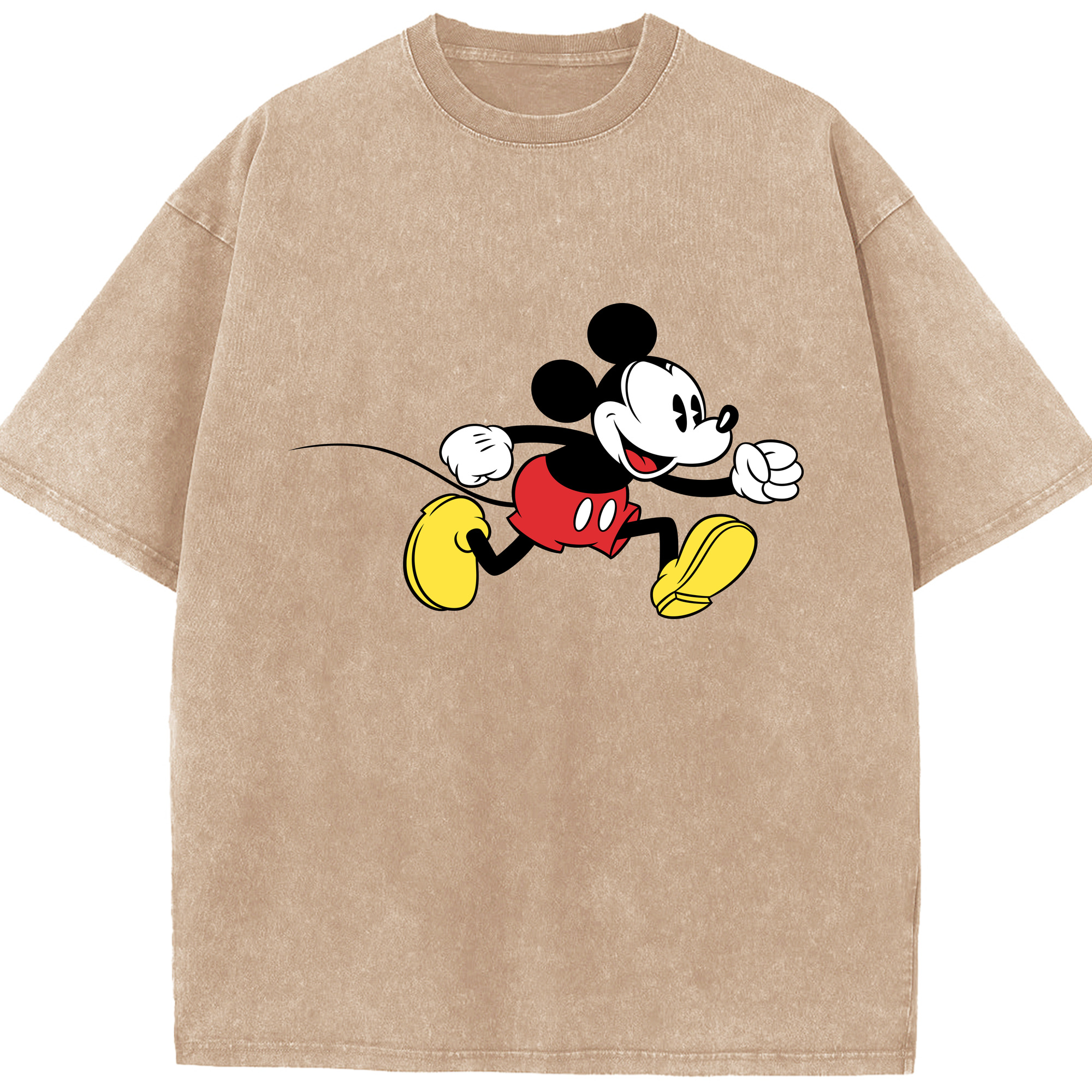 （画像用） ミッキーマウス Mickey Mouse 綿100% ヴィンテージ風 半袖Tシャツ（フロントプリント）