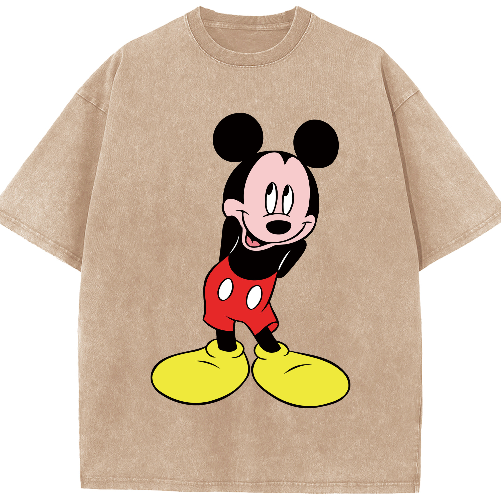 （画像用） ミッキーマウス Mickey Mouse 綿100% ヴィンテージ風 半袖Tシャツ（フロントプリント）