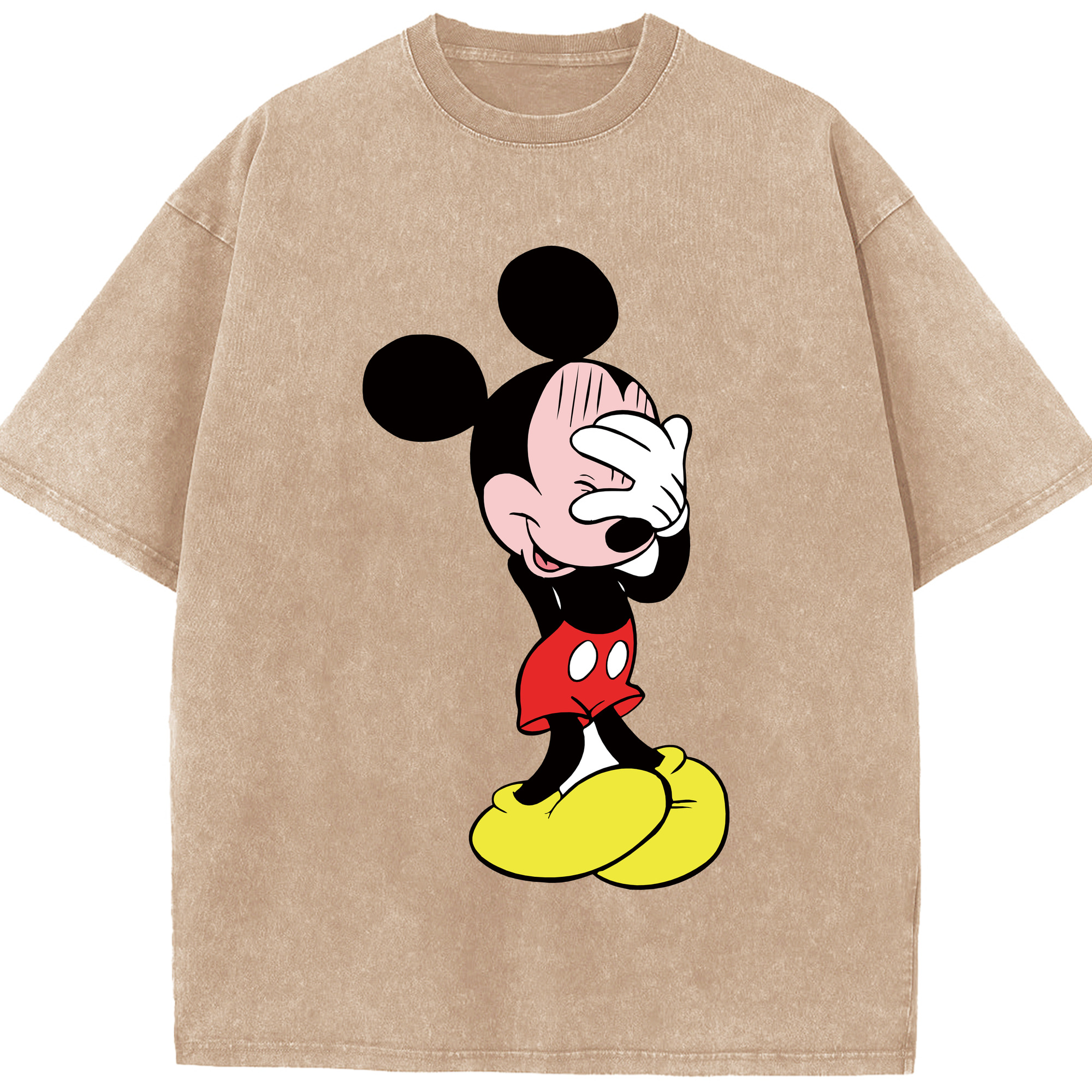 （画像用） ミッキーマウス Mickey Mouse 綿100% ヴィンテージ風 半袖Tシャツ（フロントプリント）
