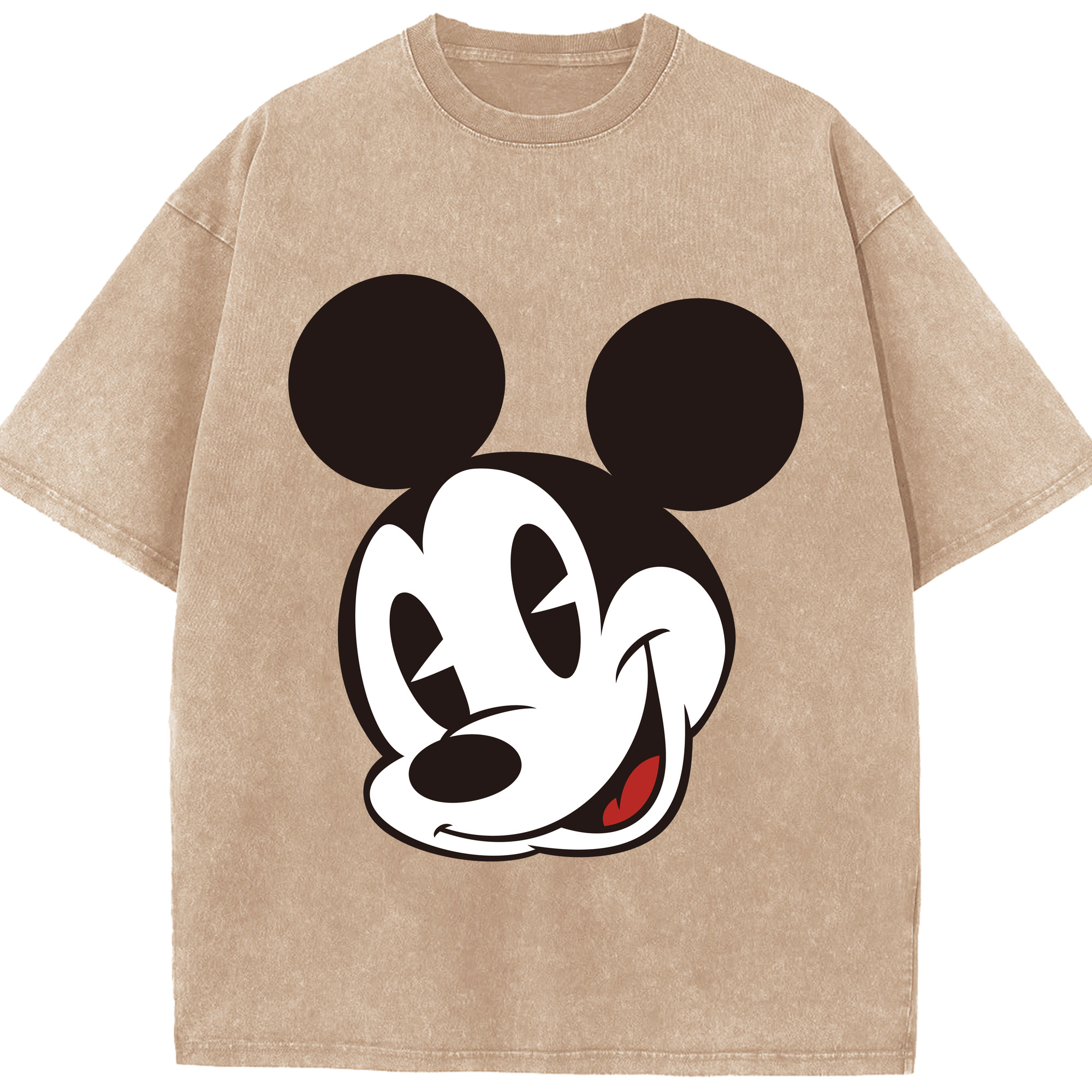 （画像用） ミッキーマウス Mickey Mouse 綿100% ヴィンテージ風 半袖Tシャツ（フロントプリント）