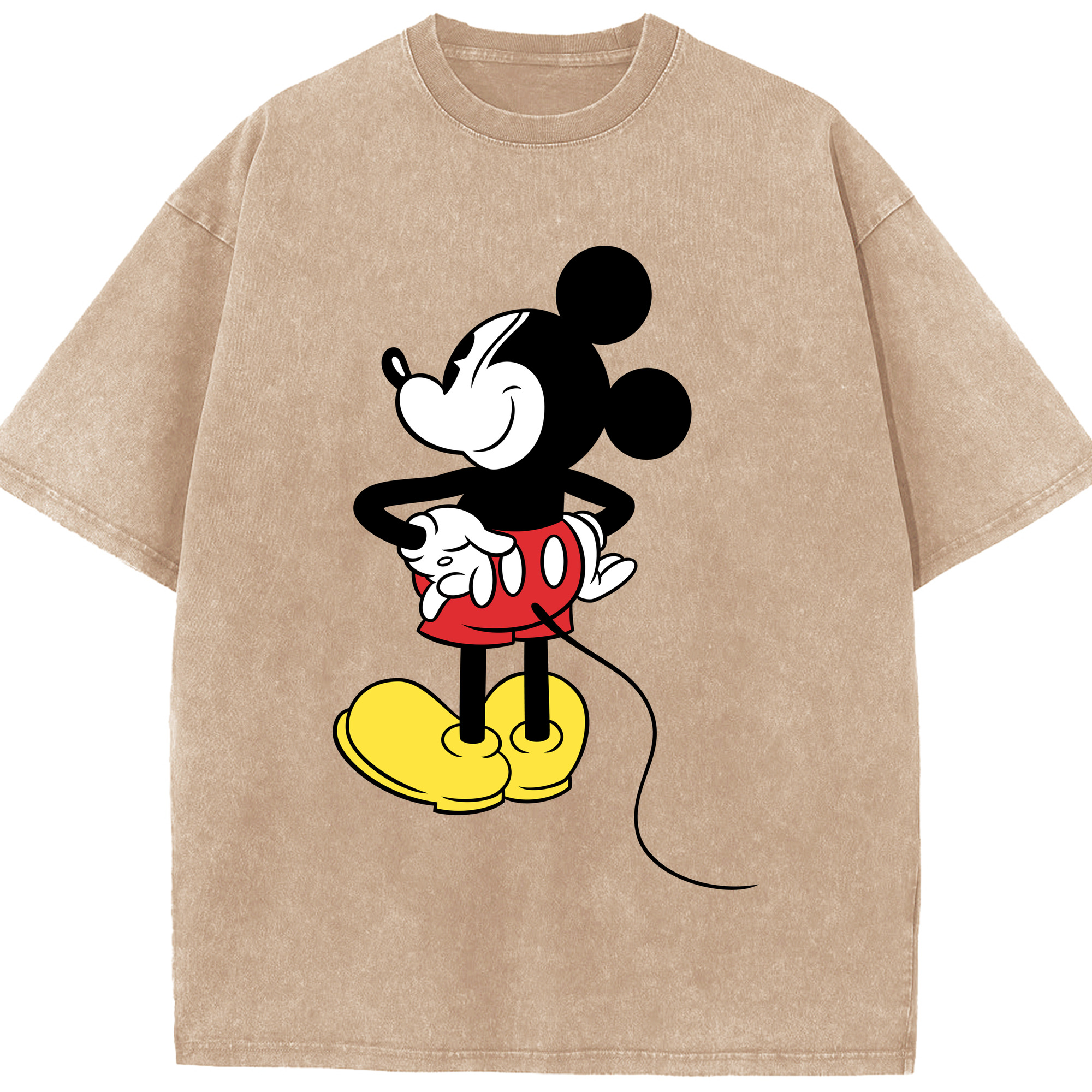 ミッキーマウス Mickey Mouse 綿100% ヴィンテージ風 半袖Tシャツ（フロントプリント）
