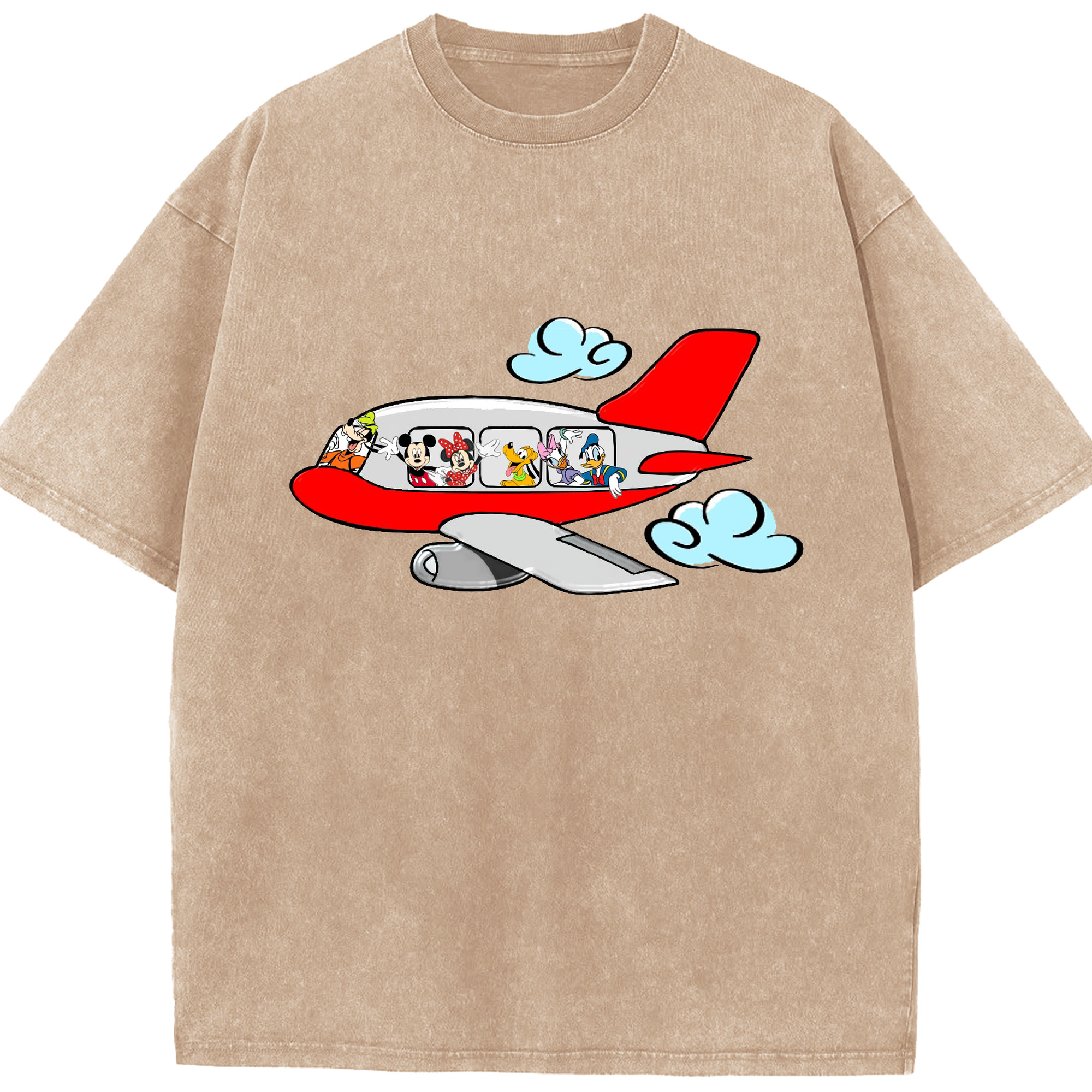 （画像用） ミッキーマウス Mickey Mouse 綿100% ヴィンテージ風 半袖Tシャツ（フロントプリント）