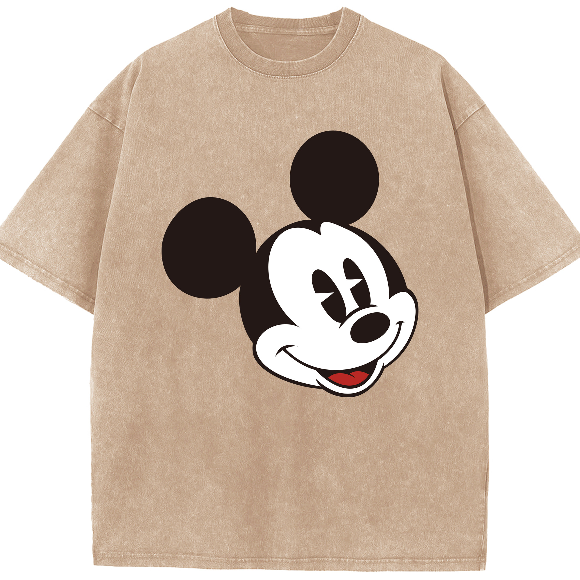 （画像用） ミッキーマウス Mickey Mouse 綿100% ヴィンテージ風 半袖Tシャツ（フロントプリント）