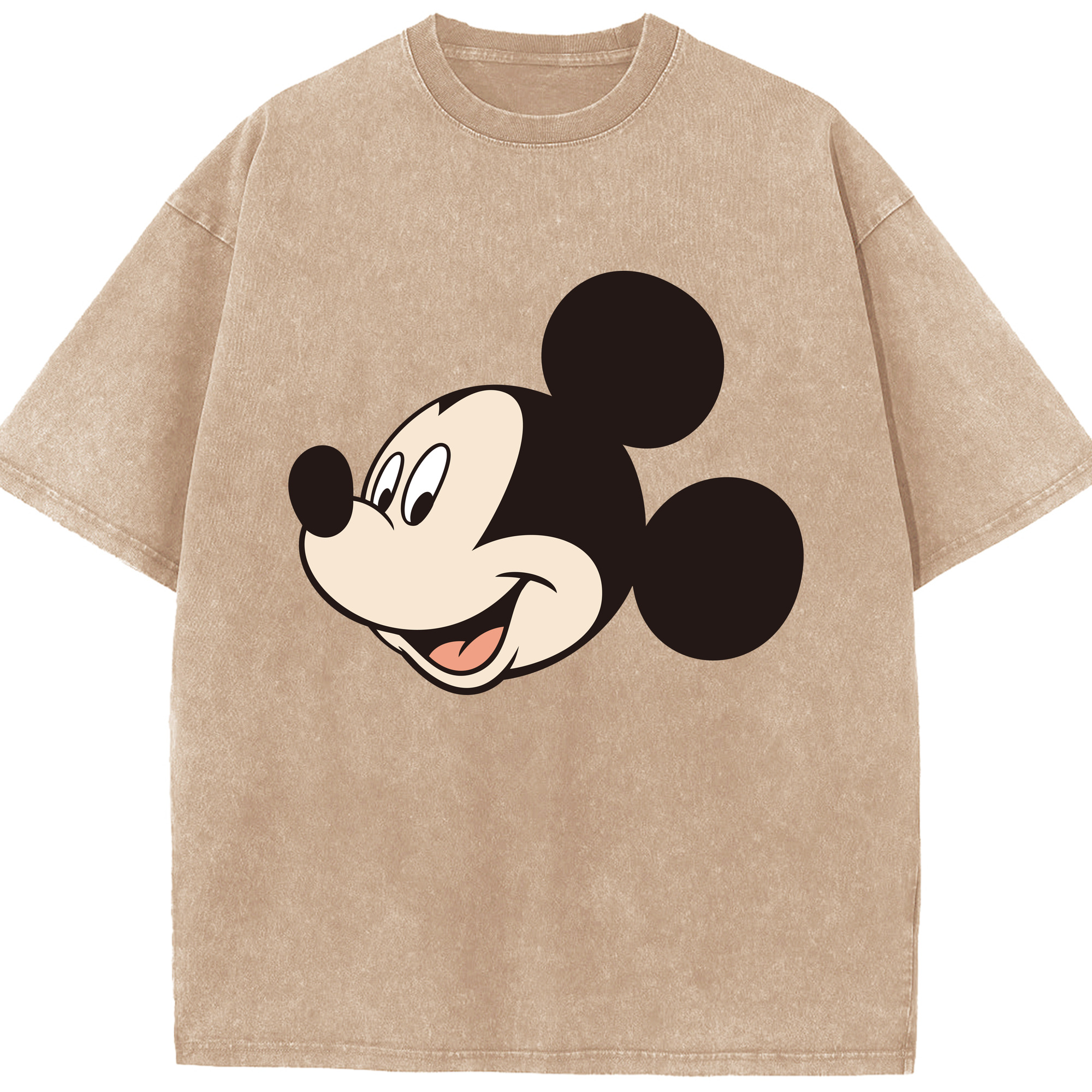 （画像用） ミッキーマウス Mickey Mouse 綿100% ヴィンテージ風 半袖Tシャツ（フロントプリント）