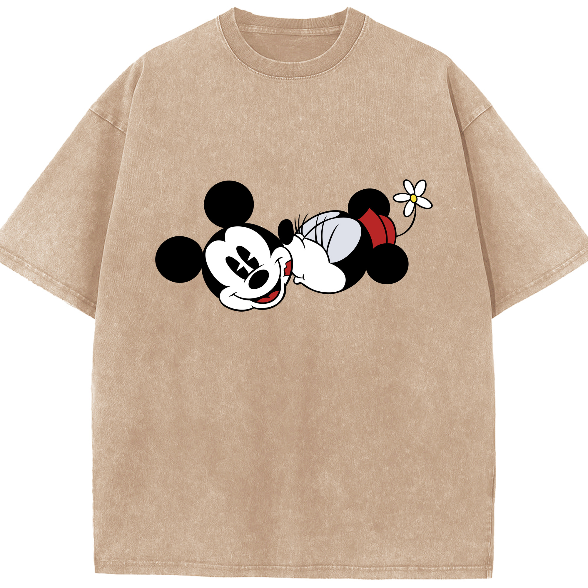 （画像用） ミッキーマウス Mickey Mouse 綿100% ヴィンテージ風 半袖Tシャツ（フロントプリント）