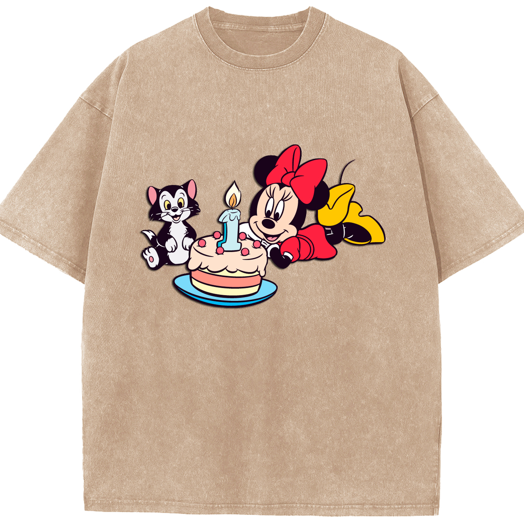（画像用） ミッキーマウス Mickey Mouse 綿100% ヴィンテージ風 半袖Tシャツ（フロントプリント）