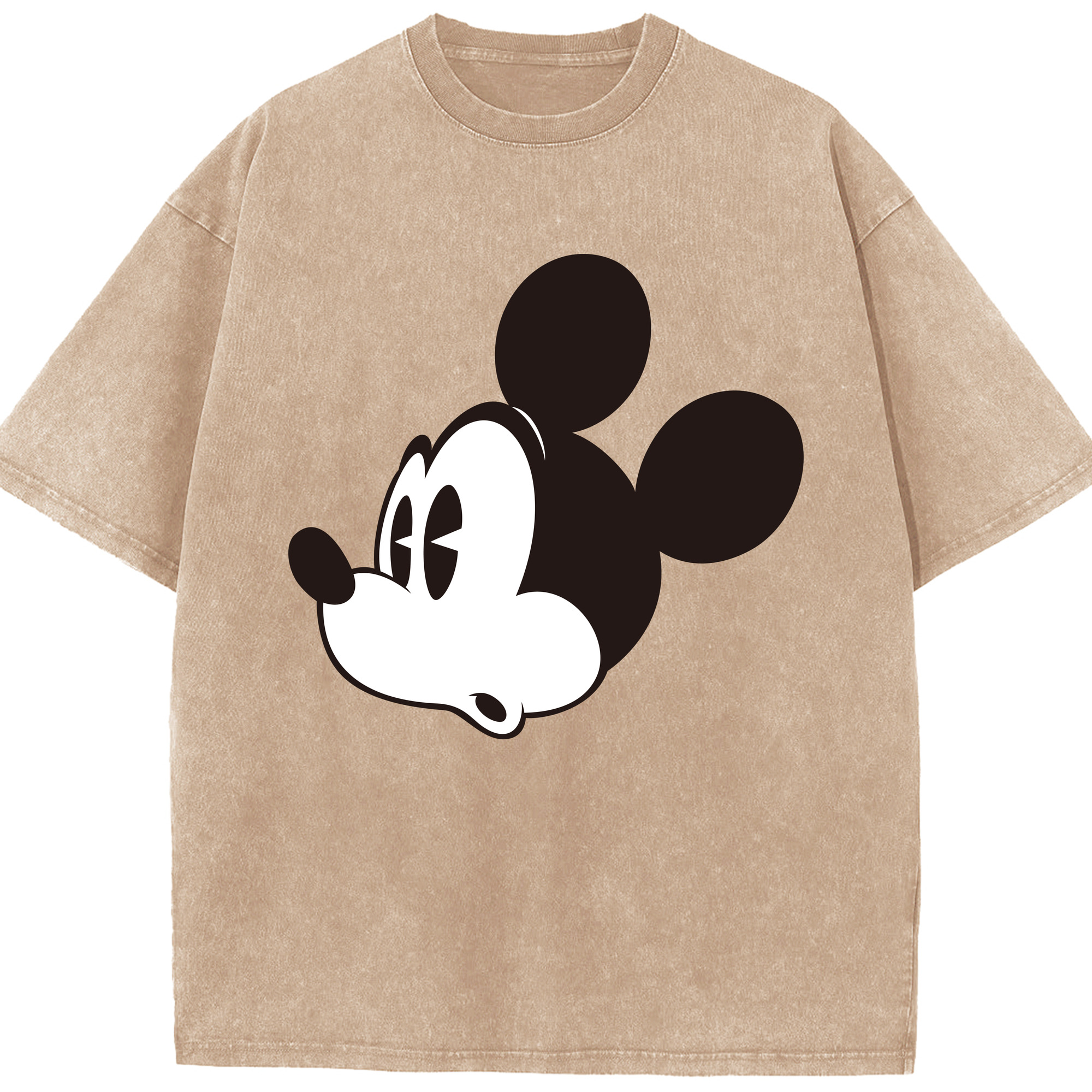 （画像用） ミッキーマウス Mickey Mouse 綿100% ヴィンテージ風 半袖Tシャツ（フロントプリント）