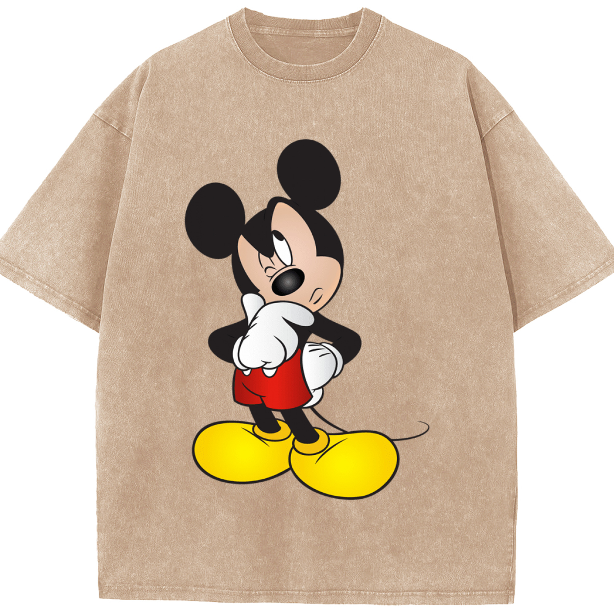 （画像用） ミッキーマウス Mickey Mouse 綿100% ヴィンテージ風 半袖Tシャツ（フロントプリント）