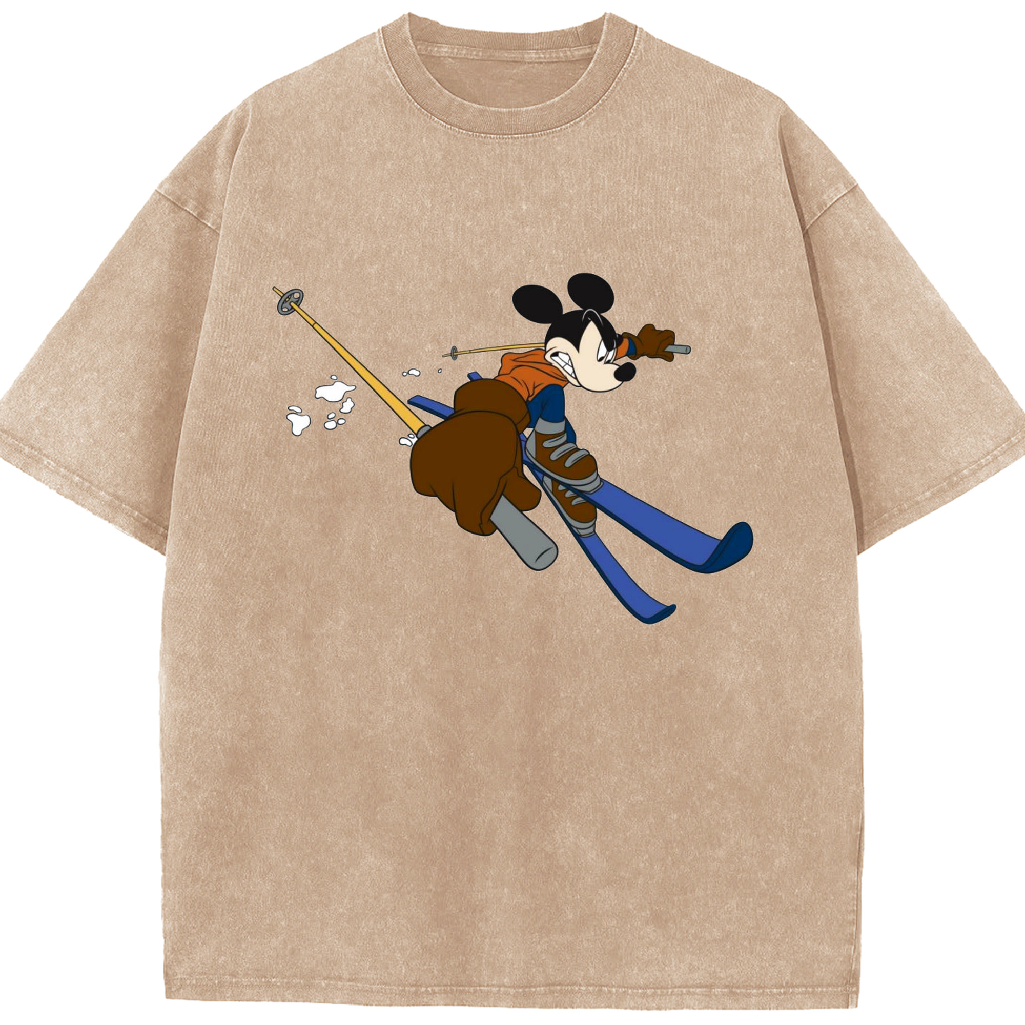 （画像用） ミッキーマウス Mickey Mouse 綿100% ヴィンテージ風 半袖Tシャツ（フロントプリント）