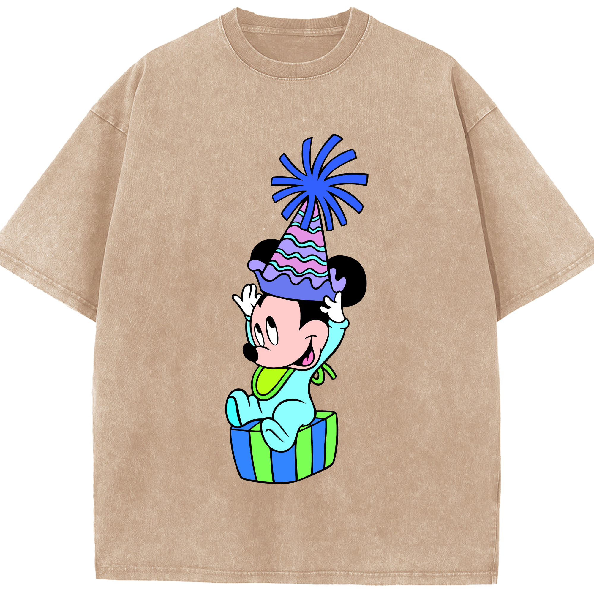 （画像用） ミッキーマウス Mickey Mouse 綿100% ヴィンテージ風 半袖Tシャツ（フロントプリント）