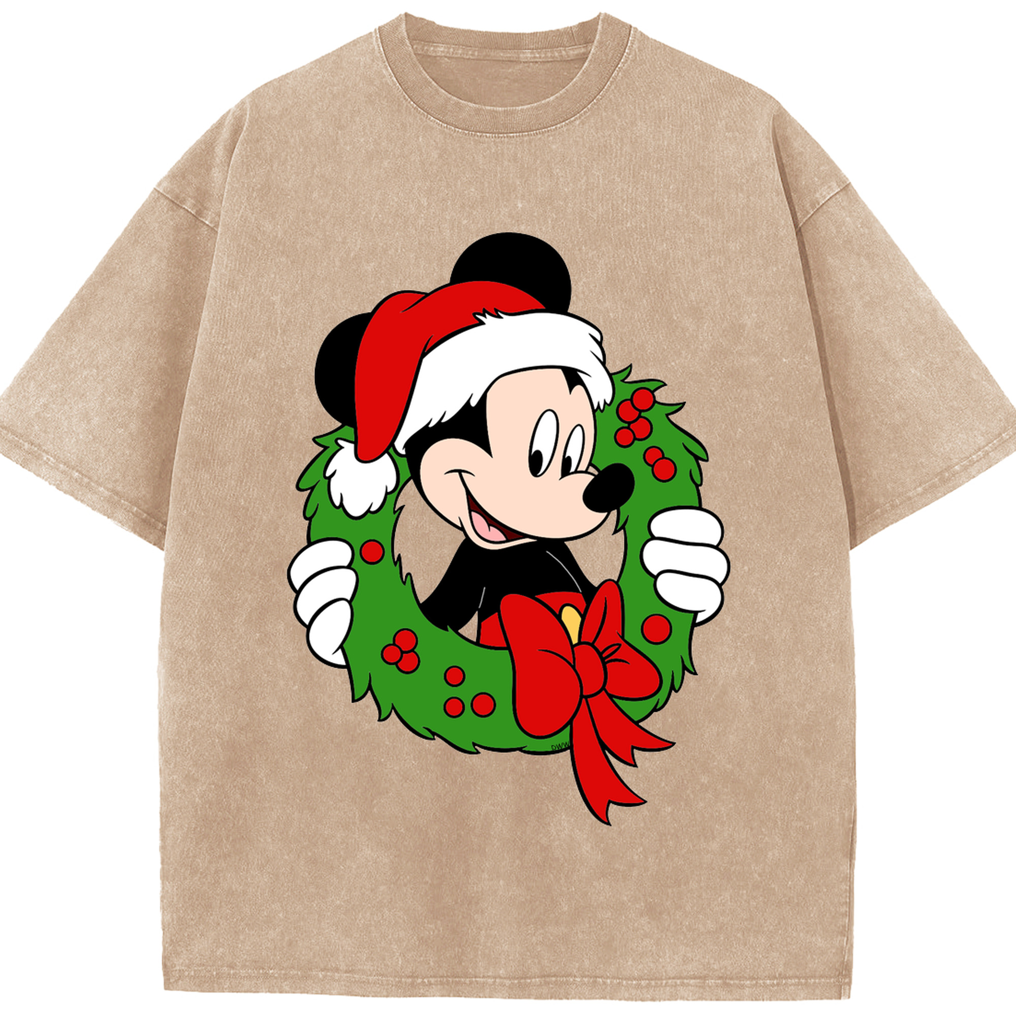 （画像用） ミッキーマウス Mickey Mouse 綿100% ヴィンテージ風 半袖Tシャツ（フロントプリント）
