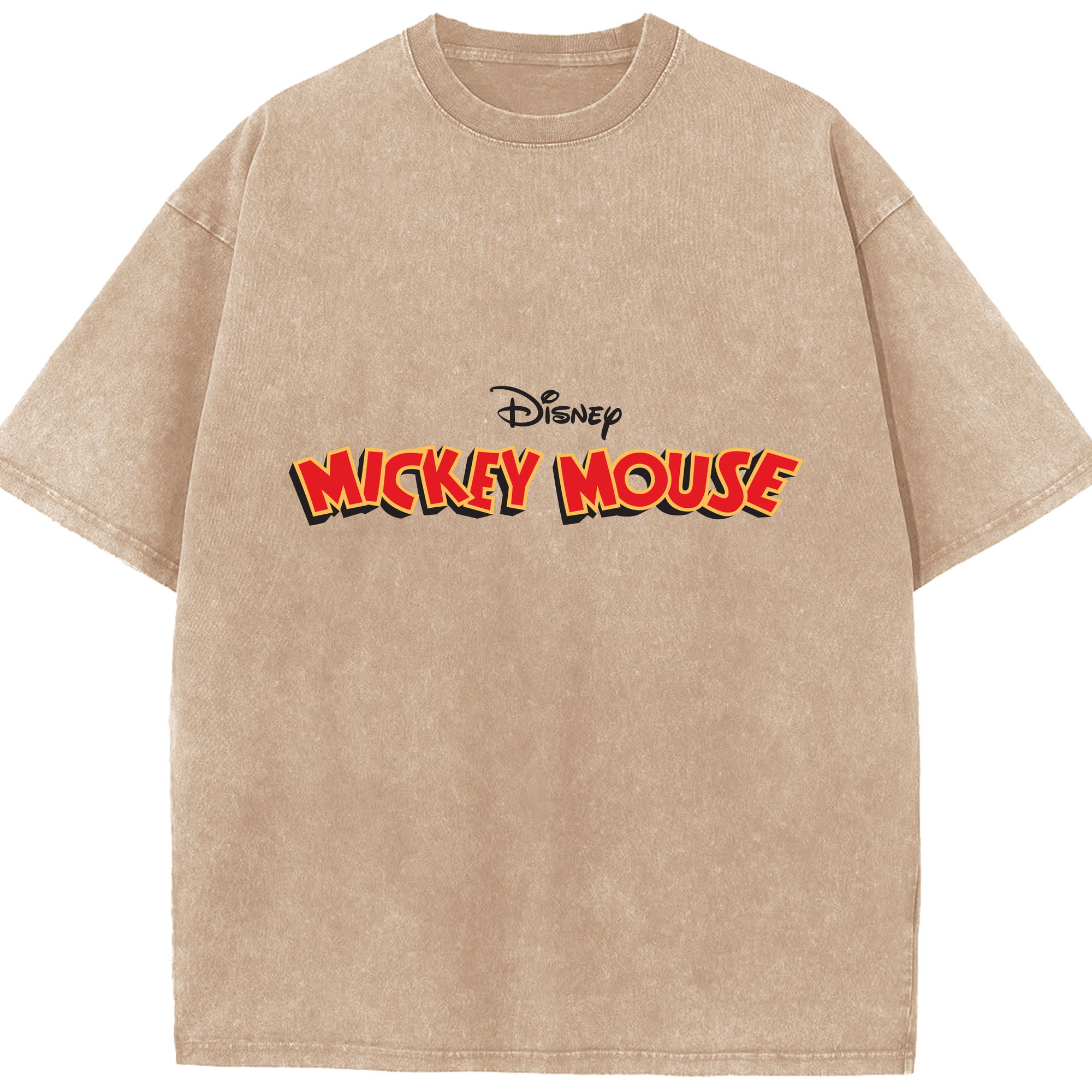 （画像用） ミッキーマウス Mickey Mouse 綿100% ヴィンテージ風 半袖Tシャツ（フロントプリント）