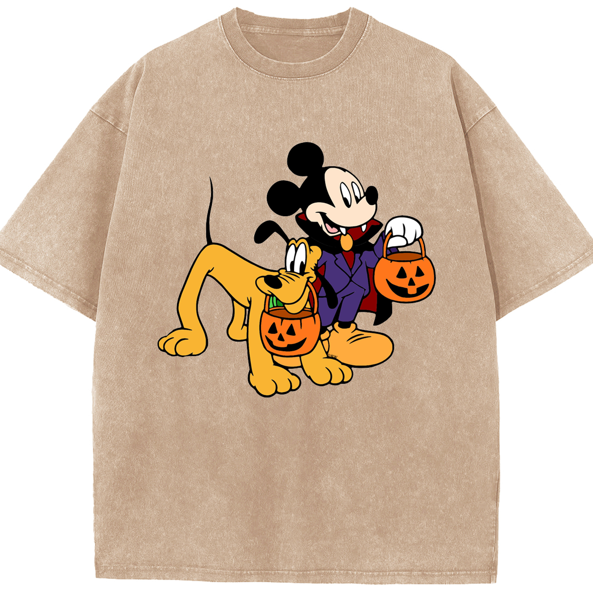 （画像用） ミッキーマウス Mickey Mouse 綿100% ヴィンテージ風 半袖Tシャツ（フロントプリント）