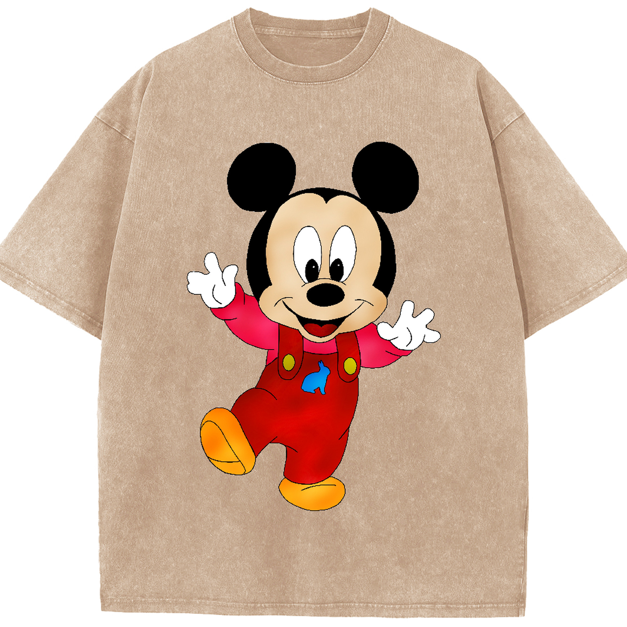 （画像用） ミッキーマウス Mickey Mouse 綿100% ヴィンテージ風 半袖Tシャツ（フロントプリント）