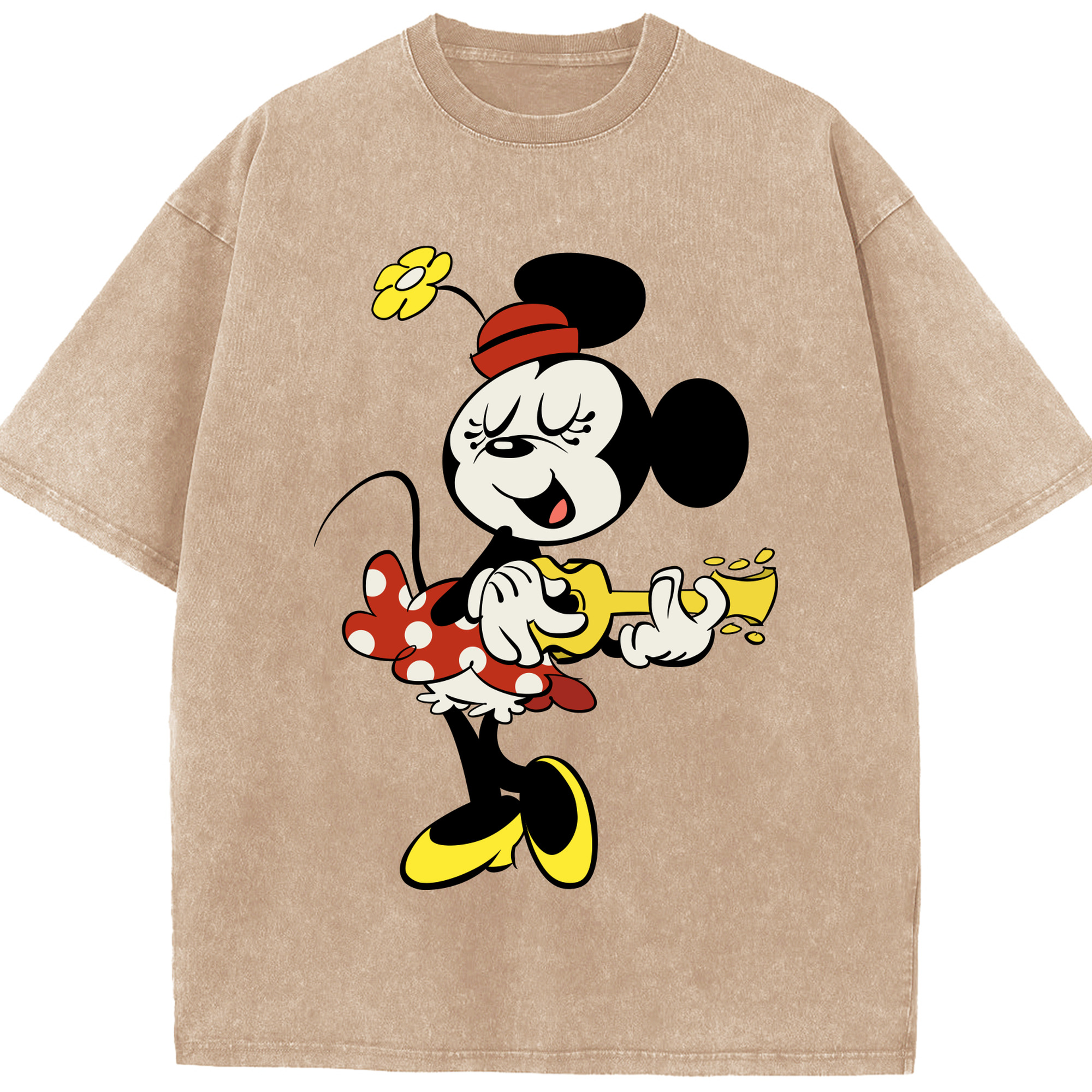 （画像用） ミッキーマウス Mickey Mouse 綿100% ヴィンテージ風 半袖Tシャツ（フロントプリント）