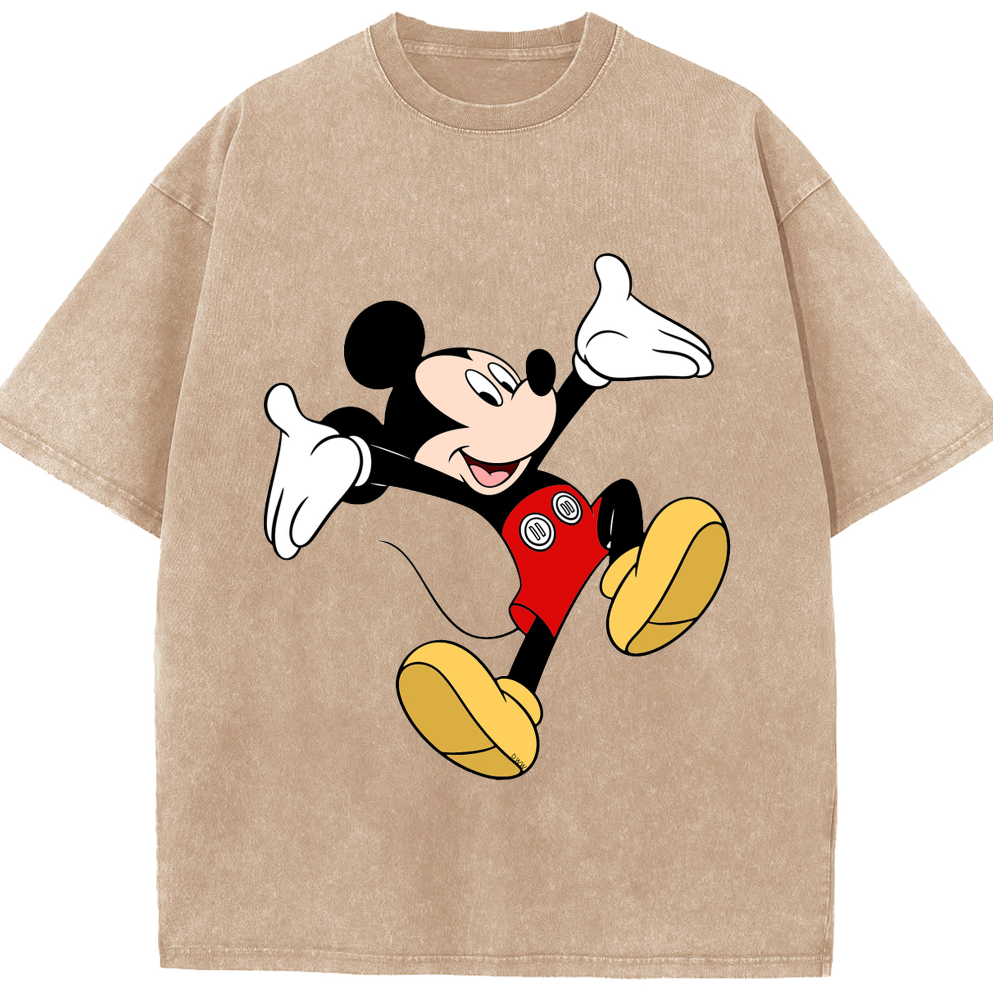 （画像用） ミッキーマウス Mickey Mouse 綿100% ヴィンテージ風 半袖Tシャツ（フロントプリント）