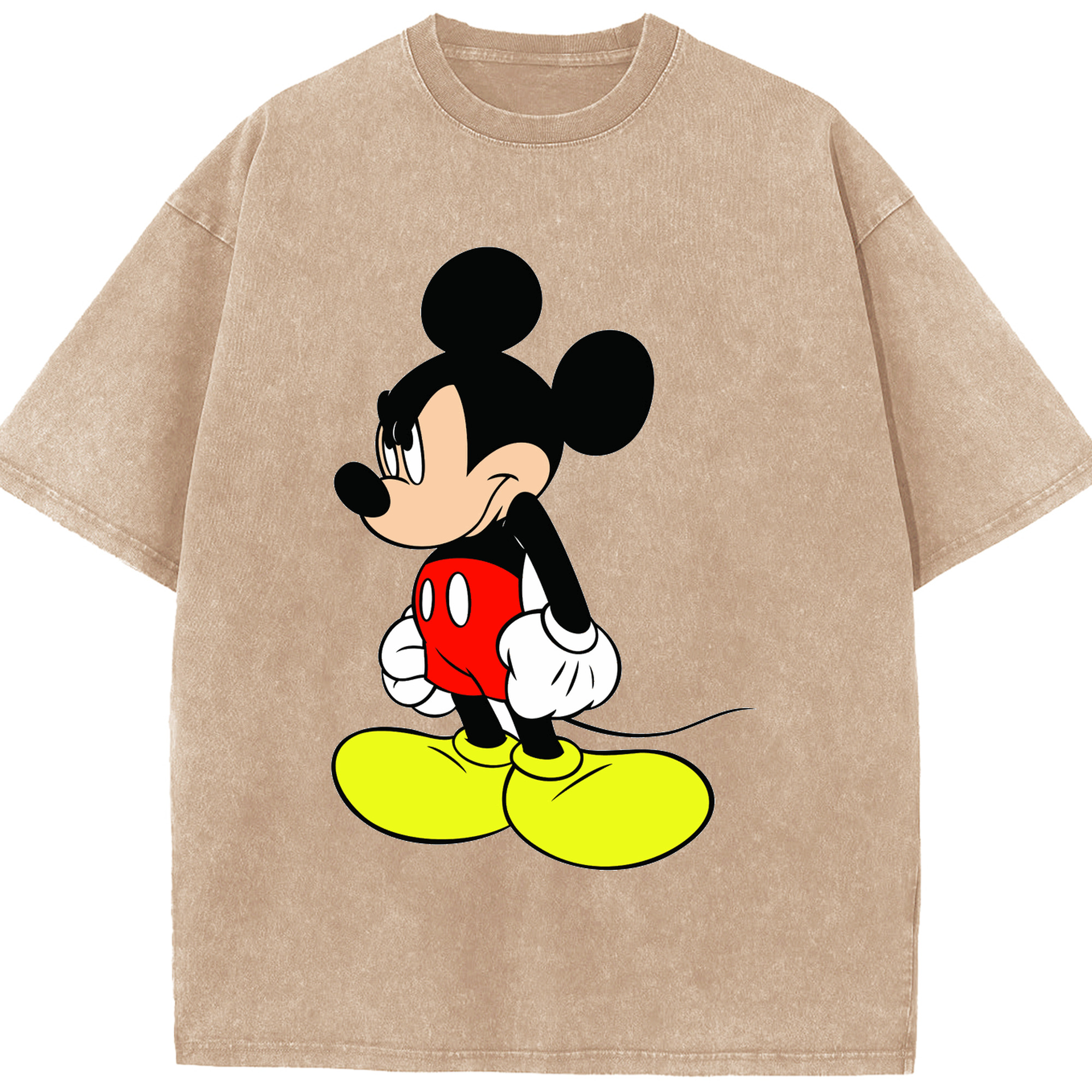 （画像用） ミッキーマウス Mickey Mouse 綿100% ヴィンテージ風 半袖Tシャツ（フロントプリント）