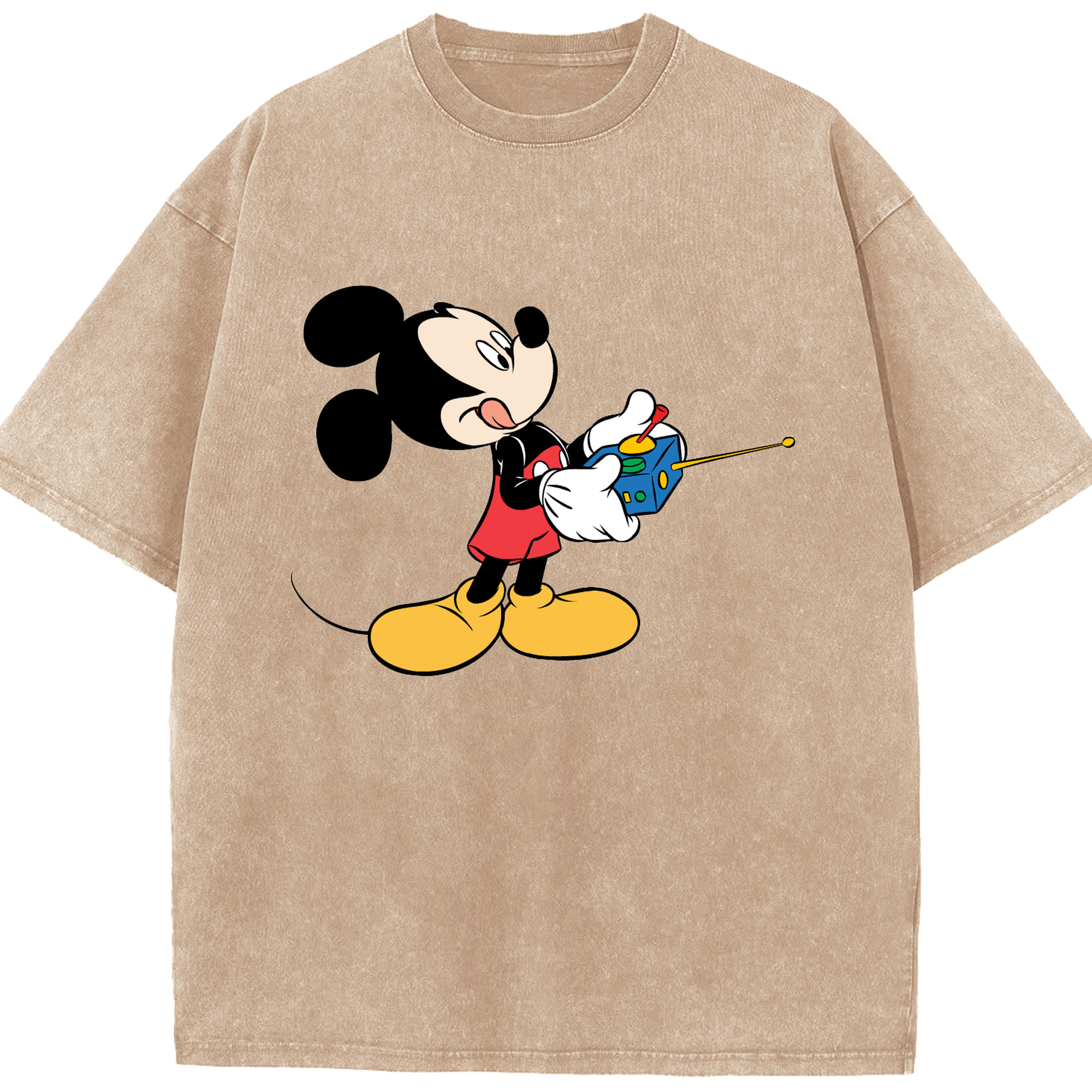 （画像用） ミッキーマウス Mickey Mouse 綿100% ヴィンテージ風 半袖Tシャツ（フロントプリント）