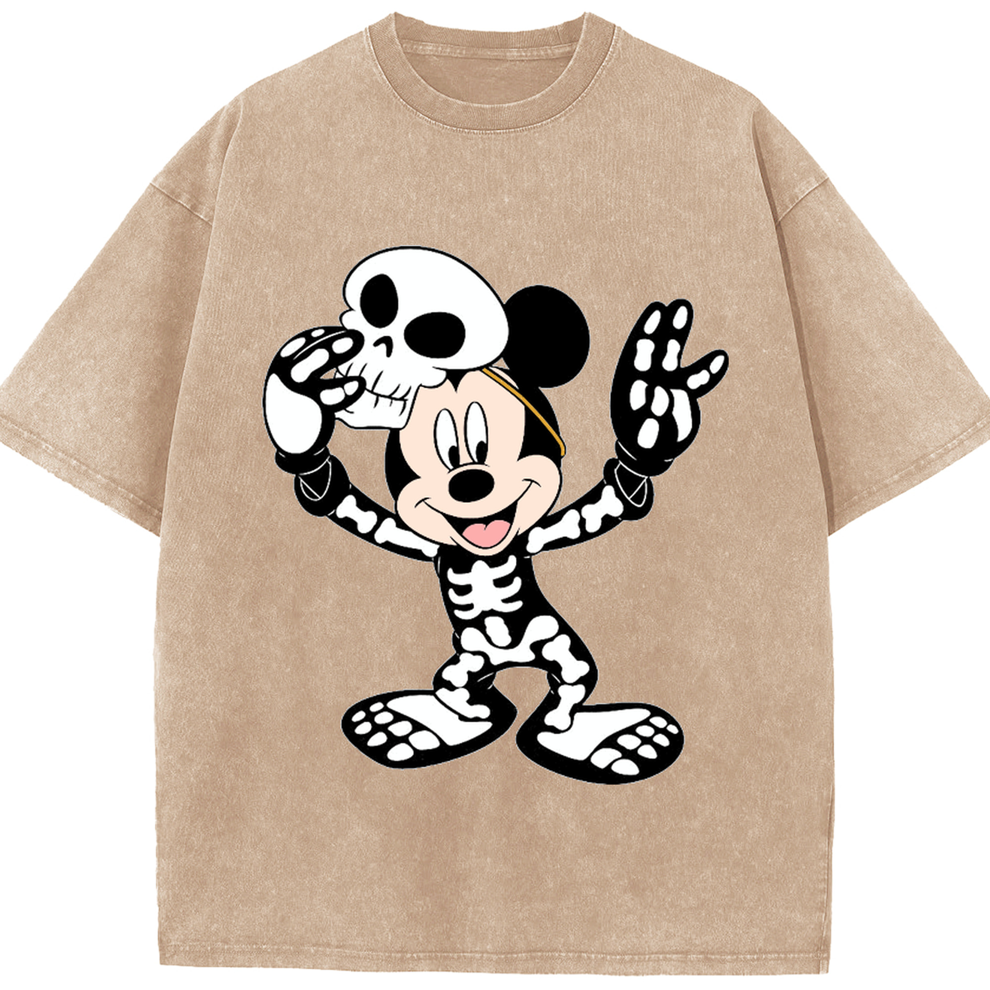 （画像用） ミッキーマウス Mickey Mouse 綿100% ヴィンテージ風 半袖Tシャツ（フロントプリント）
