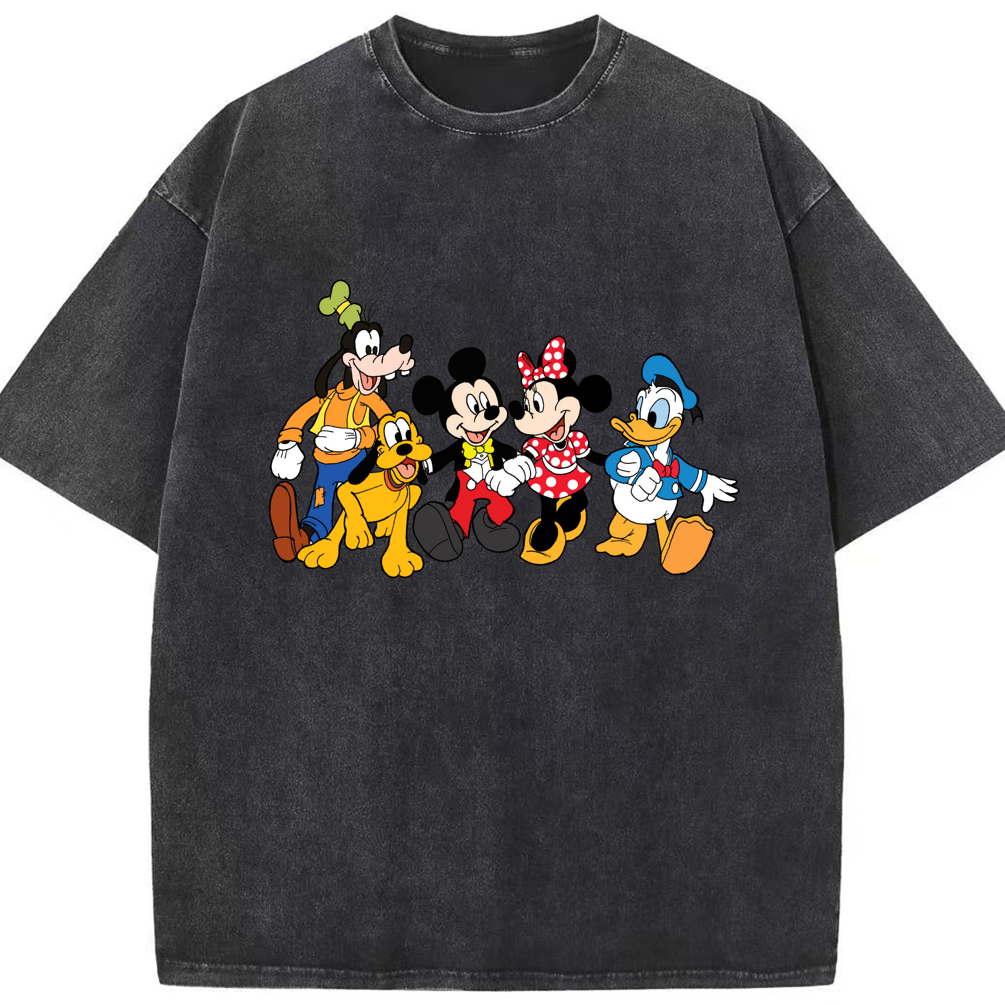 （画像用） ミッキーマウス Mickey Mouse 綿100% ヴィンテージ風 半袖Tシャツ（フロントプリント）