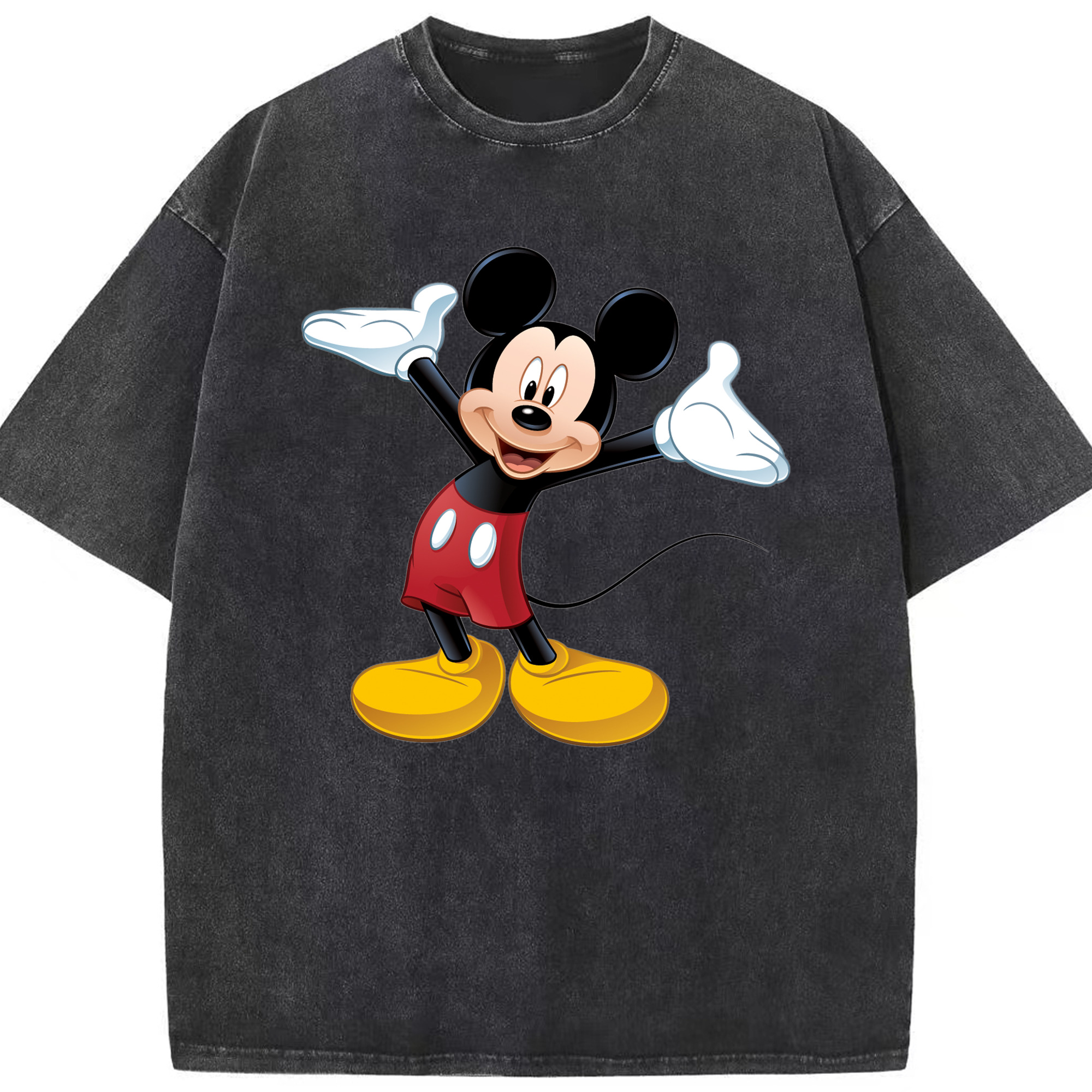 （画像用） ミッキーマウス Mickey Mouse 綿100% ヴィンテージ風 半袖Tシャツ（フロントプリント）