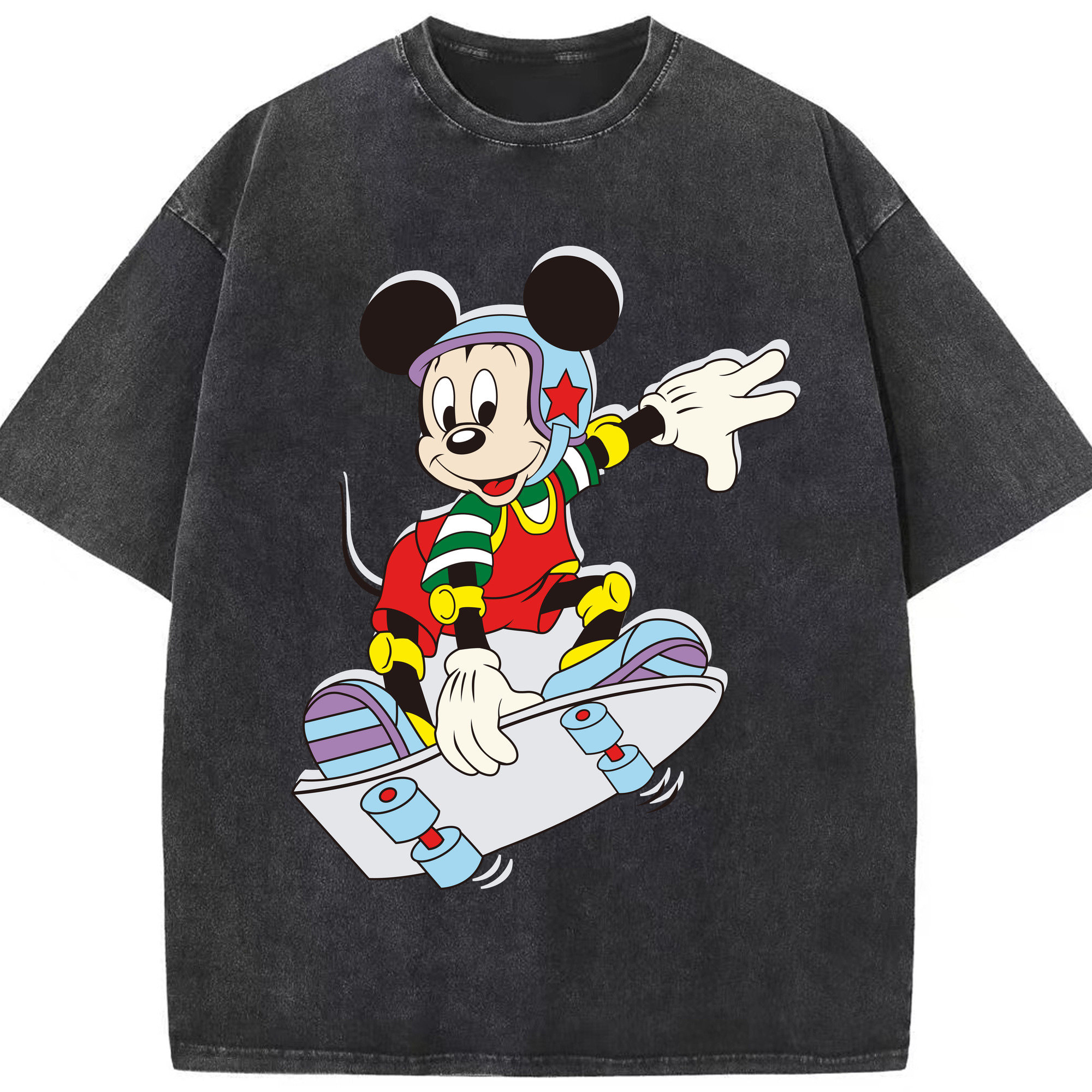 （画像用） ミッキーマウス Mickey Mouse 綿100% ヴィンテージ風 半袖Tシャツ（フロントプリント）