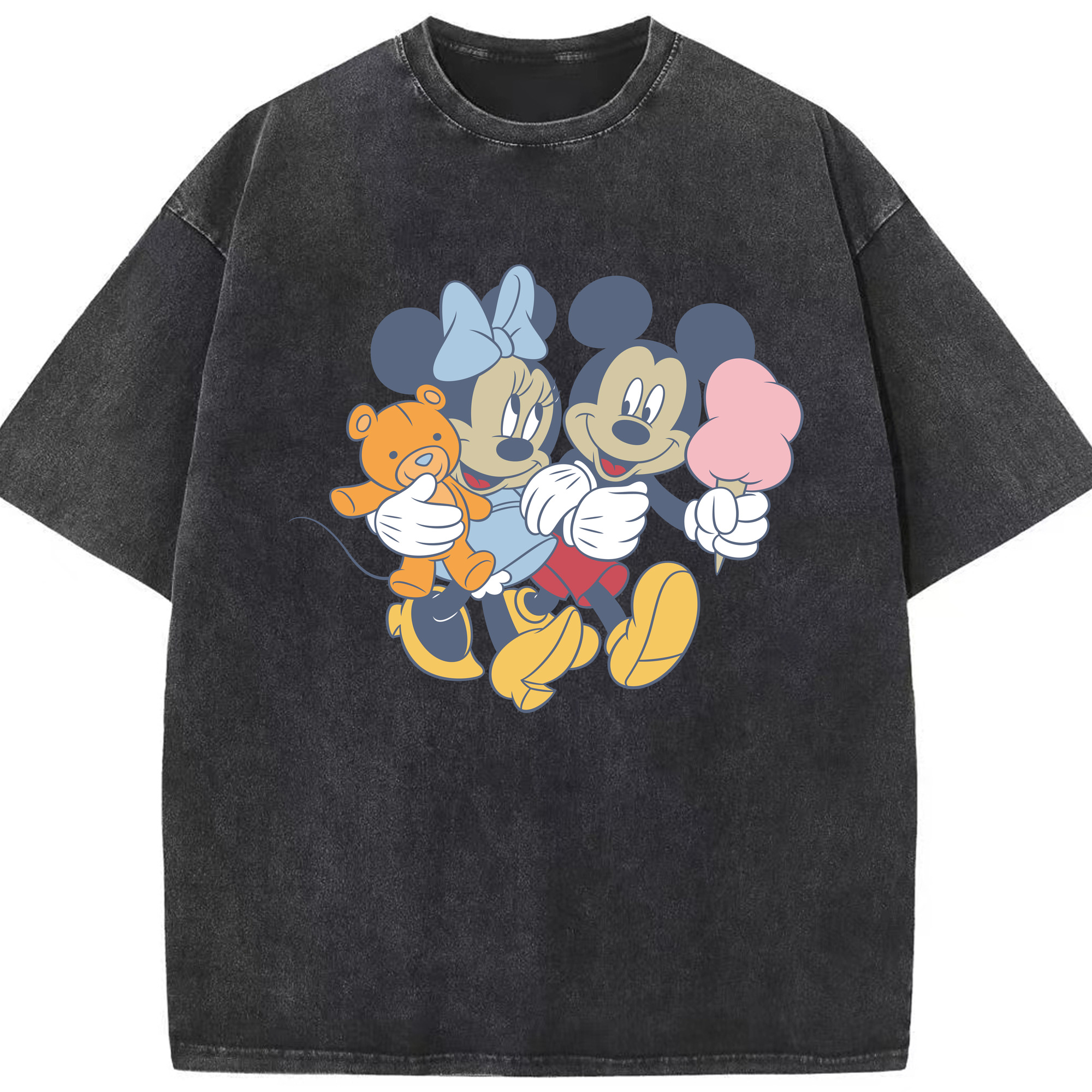 （画像用） ミッキーマウス Mickey Mouse 綿100% ヴィンテージ風 半袖Tシャツ（フロントプリント）
