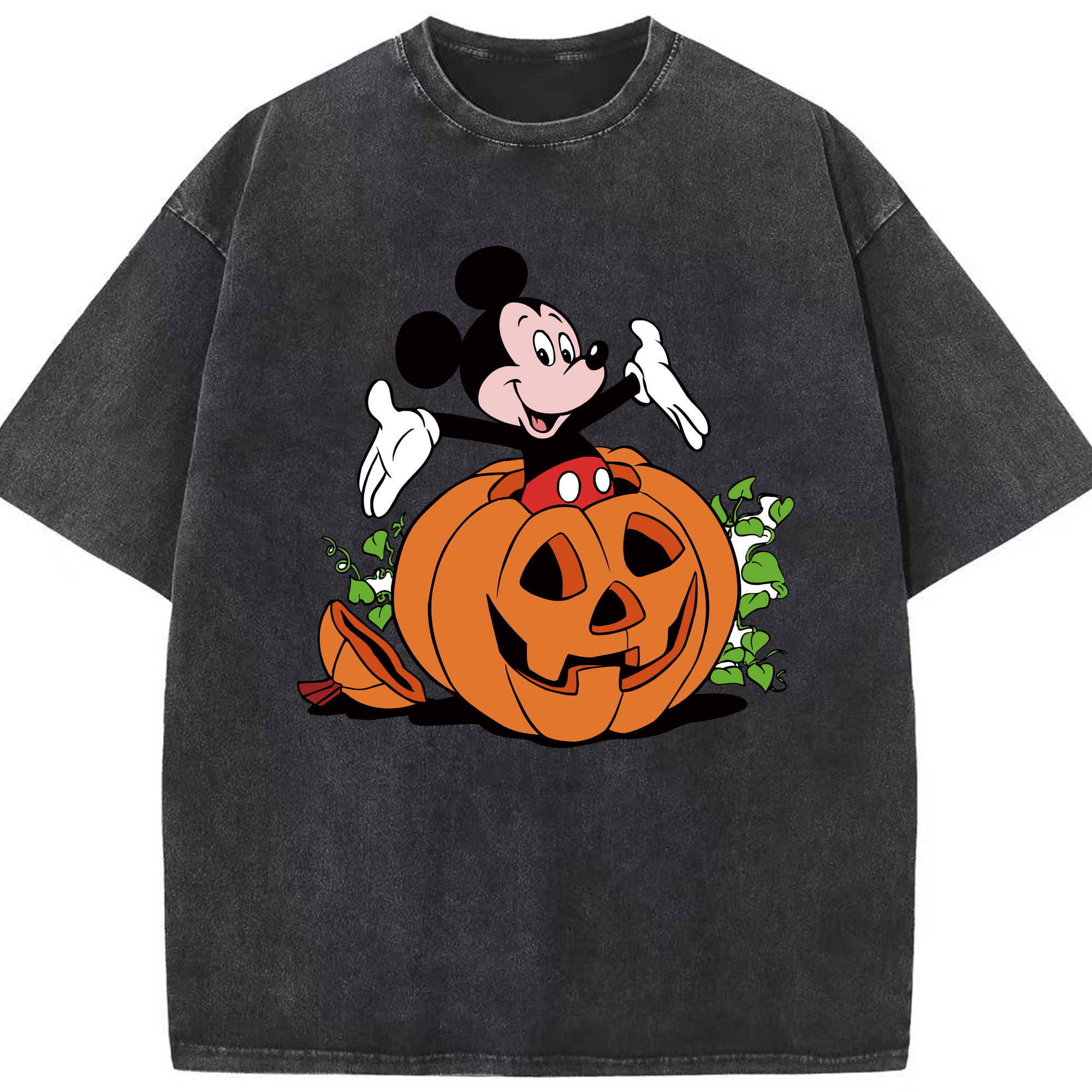 （画像用） ミッキーマウス Mickey Mouse 綿100% ヴィンテージ風 半袖Tシャツ（フロントプリント）